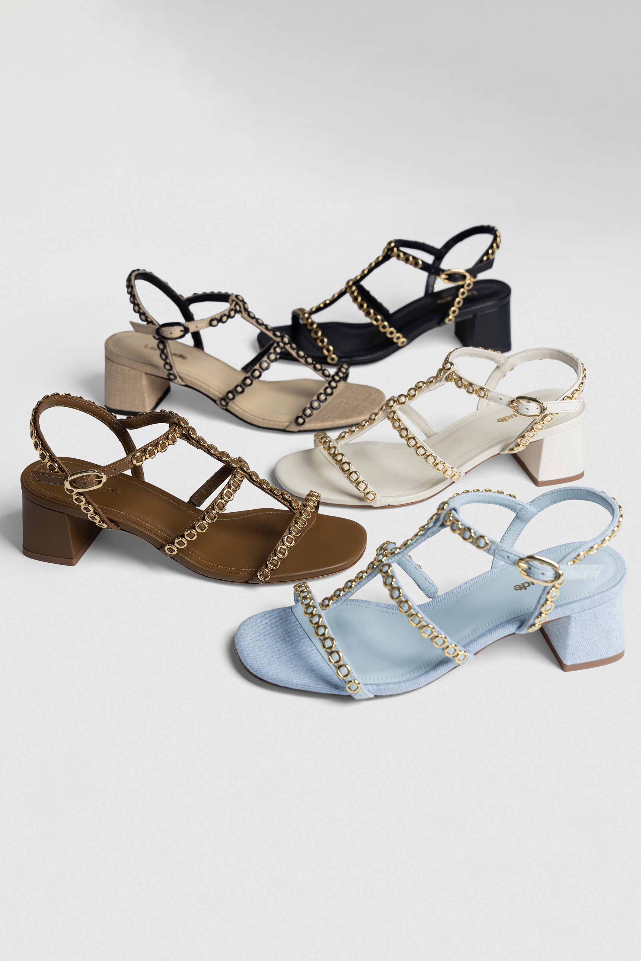Milanina Women's Flat Sandal in Maya Denim - Comfortable Summer Beach Sandals for Casual Wear & Vacation