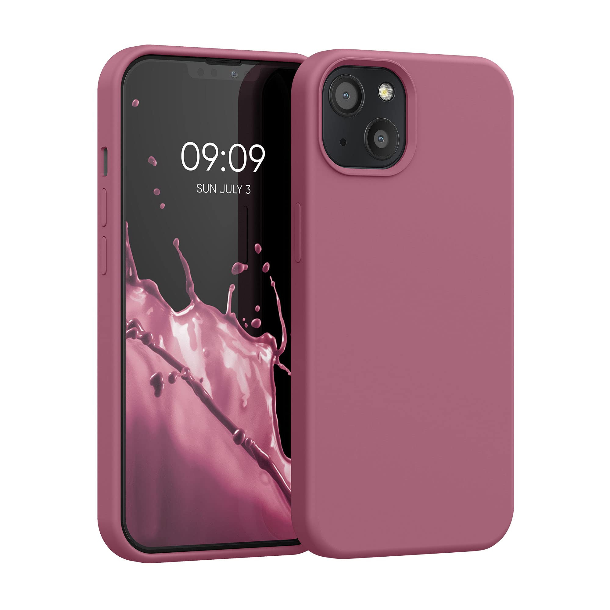 kwmobile Premium TPU Silicone Case for Apple iPhone 13 - Soft Protective Phone Cover in Dark Rose | Slim Fit, Shockproof Design for Everyday Use & Travel Protection