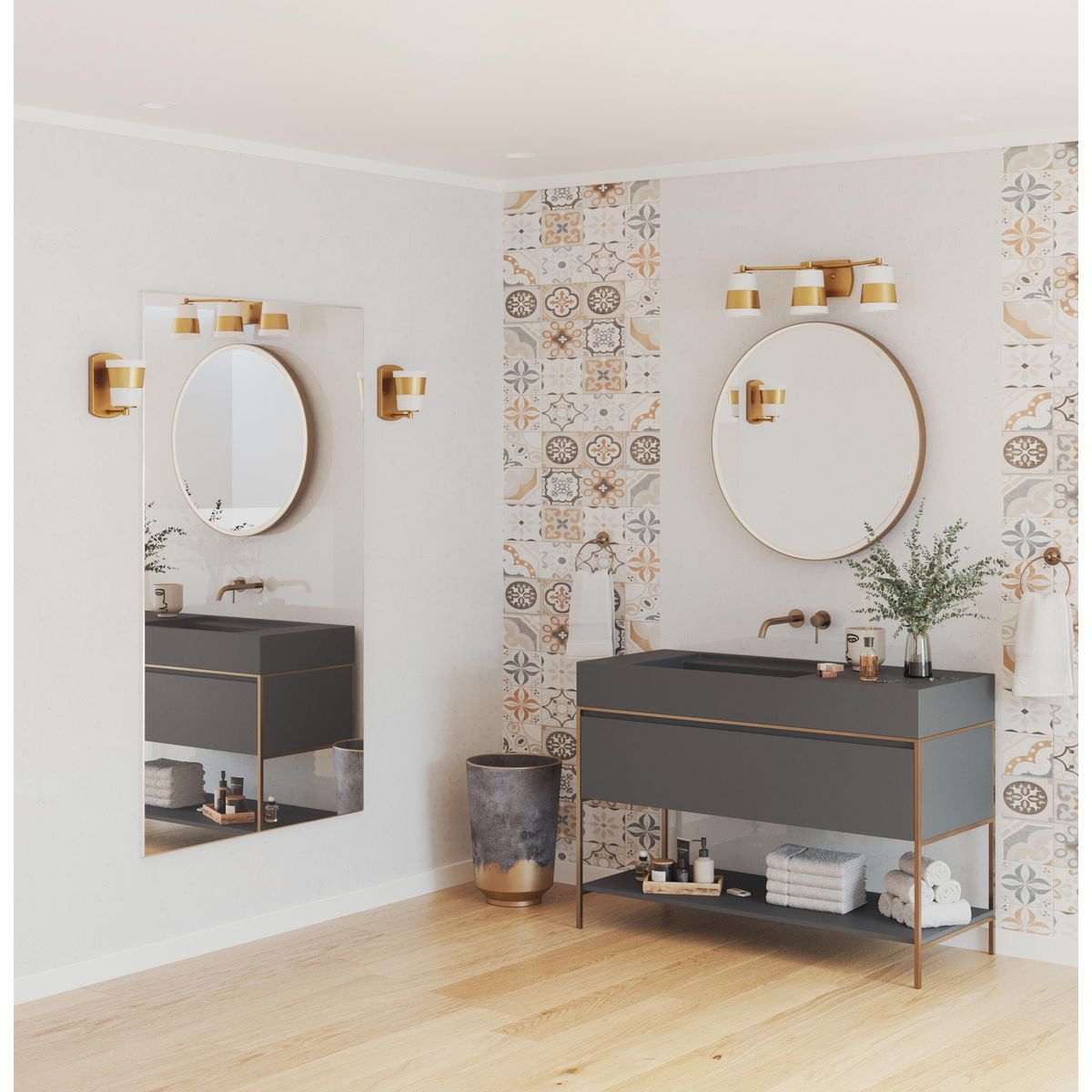 Haven Collection 3-Light Opal Glass Bathroom Vanity Light Fixture - Perfect for Modern Bathrooms, Powder Rooms & Spa-Like Retreats