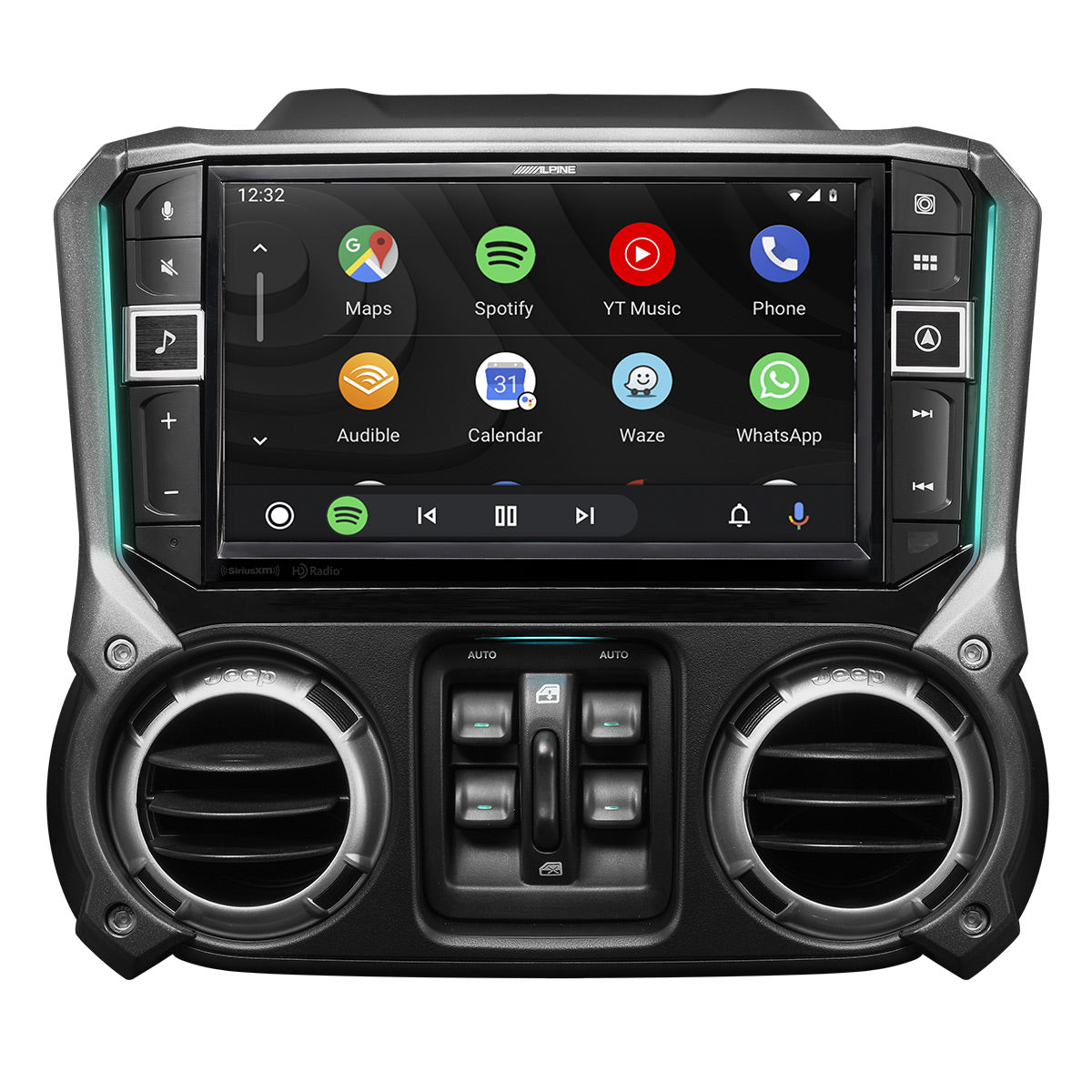 Alpine i509 WRA JK 9 Weatherproof Car Stereo for 2011-2018 Jeep Wrangler - Touchscreen Media Receiver with Bluetooth, HD Radio & Apple CarPlay - Perfect for Off-Road Adventures & Daily Commutes