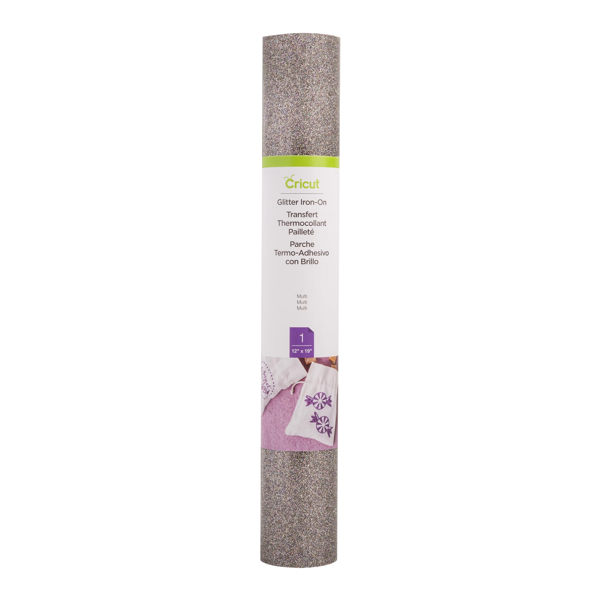 Cricut Glitter Iron On Heat Transfer Vinyl - Rainbow HTV Roll (12
