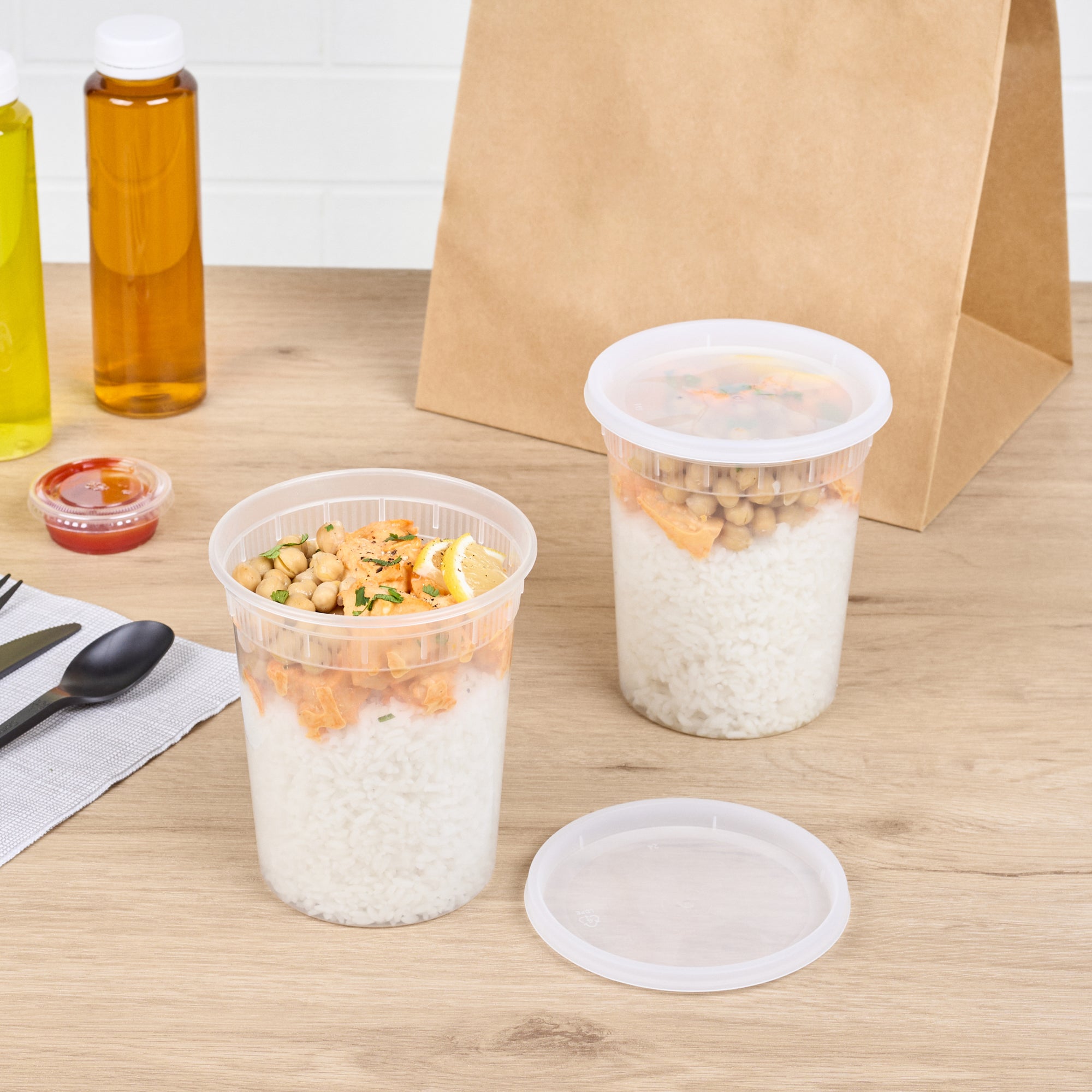 32 oz Round Clear PP Microwave-Safe Soup Containers with Lids (25-Pack) – 4.5