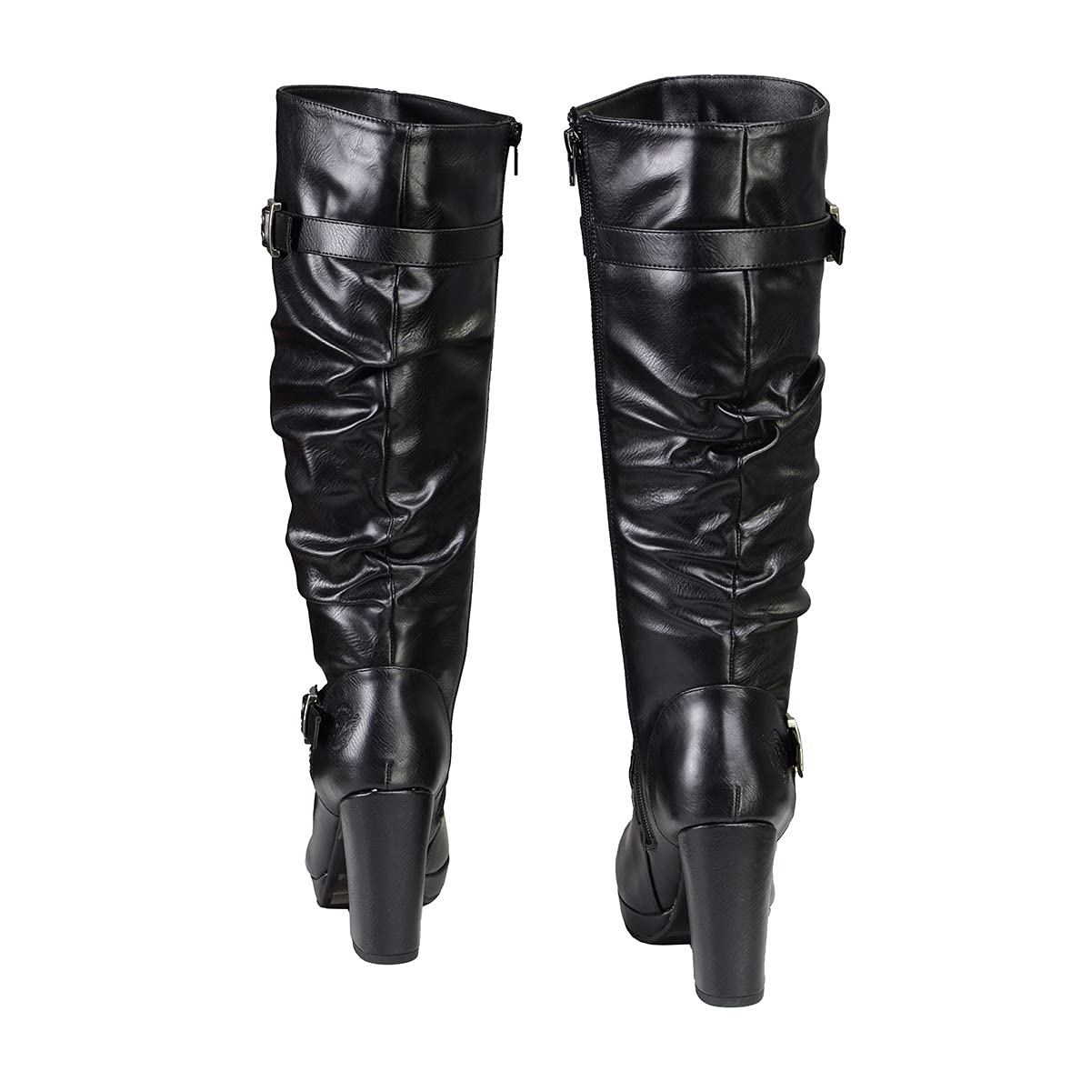 Premium Milwaukee Leather Women's Tall Black Fashion Biker Boots - Size 8 | Stylish Casual Riding & Everyday Wear for Motorcycle Enthusiasts