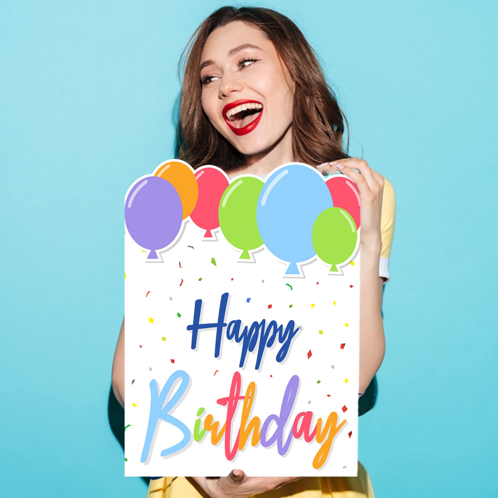 Jumbo Birthday Card & Giant Guest Book - 14x22 Inch Extra Large Happy Birthday Party Signs Decorations for Women, Men, Boss | Perfect for Birthday Celebrations, Office Parties & Special Events