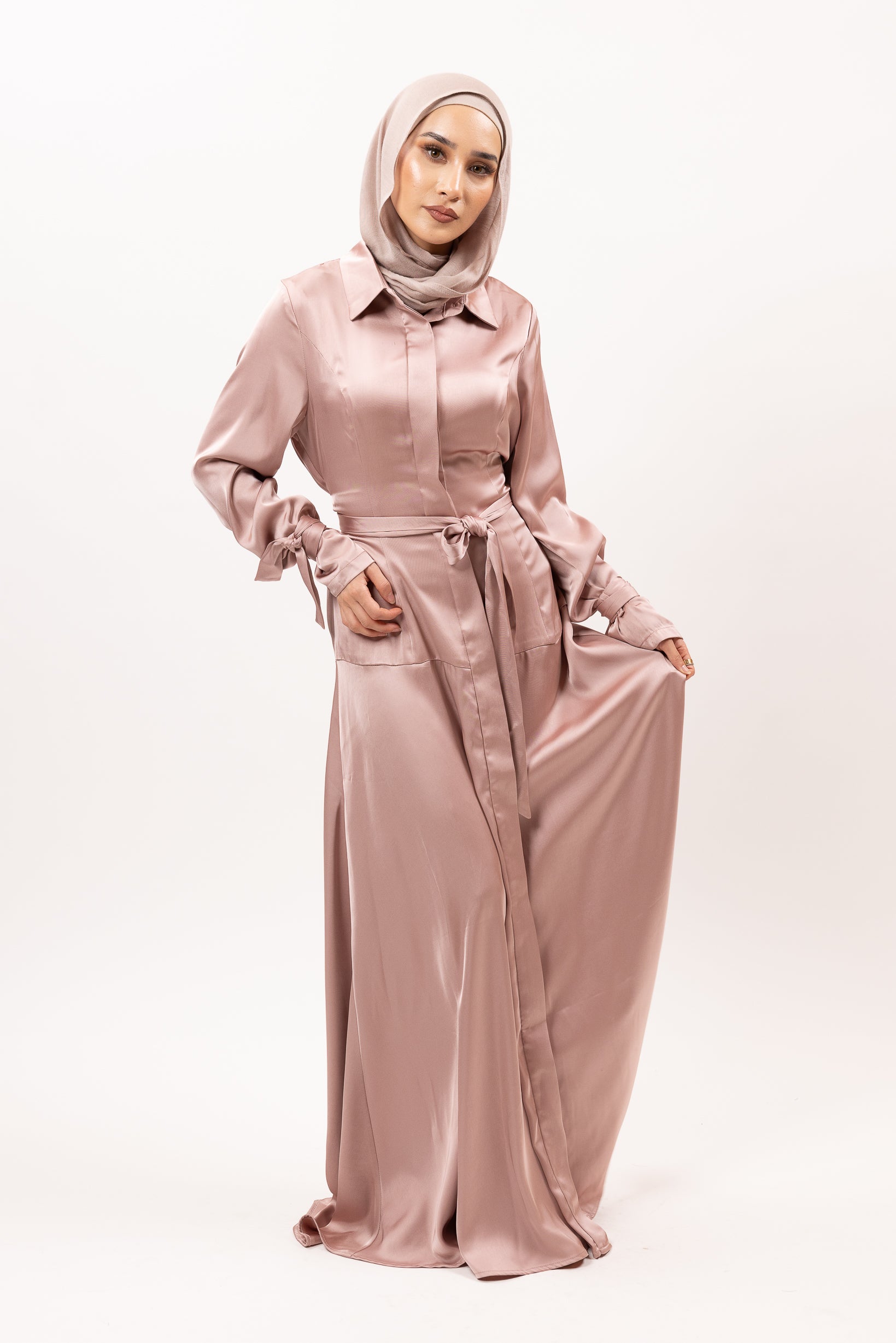 Elegant Samba Satin Tie Dress for Women - Flowy Party & Wedding Guest Dress - Perfect for Evening Events, Date Nights & Special Occasions