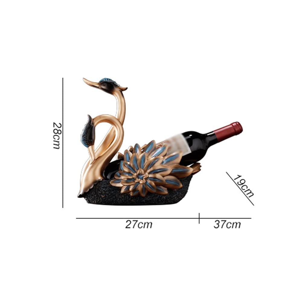SEFAX Hand-Carved Swan Wine Rack - Gold-Painted Resin Home Decor for Kitchen, Bar & Party - Elegant Wine Bottle Holder for Dining Room & Gift Giving
