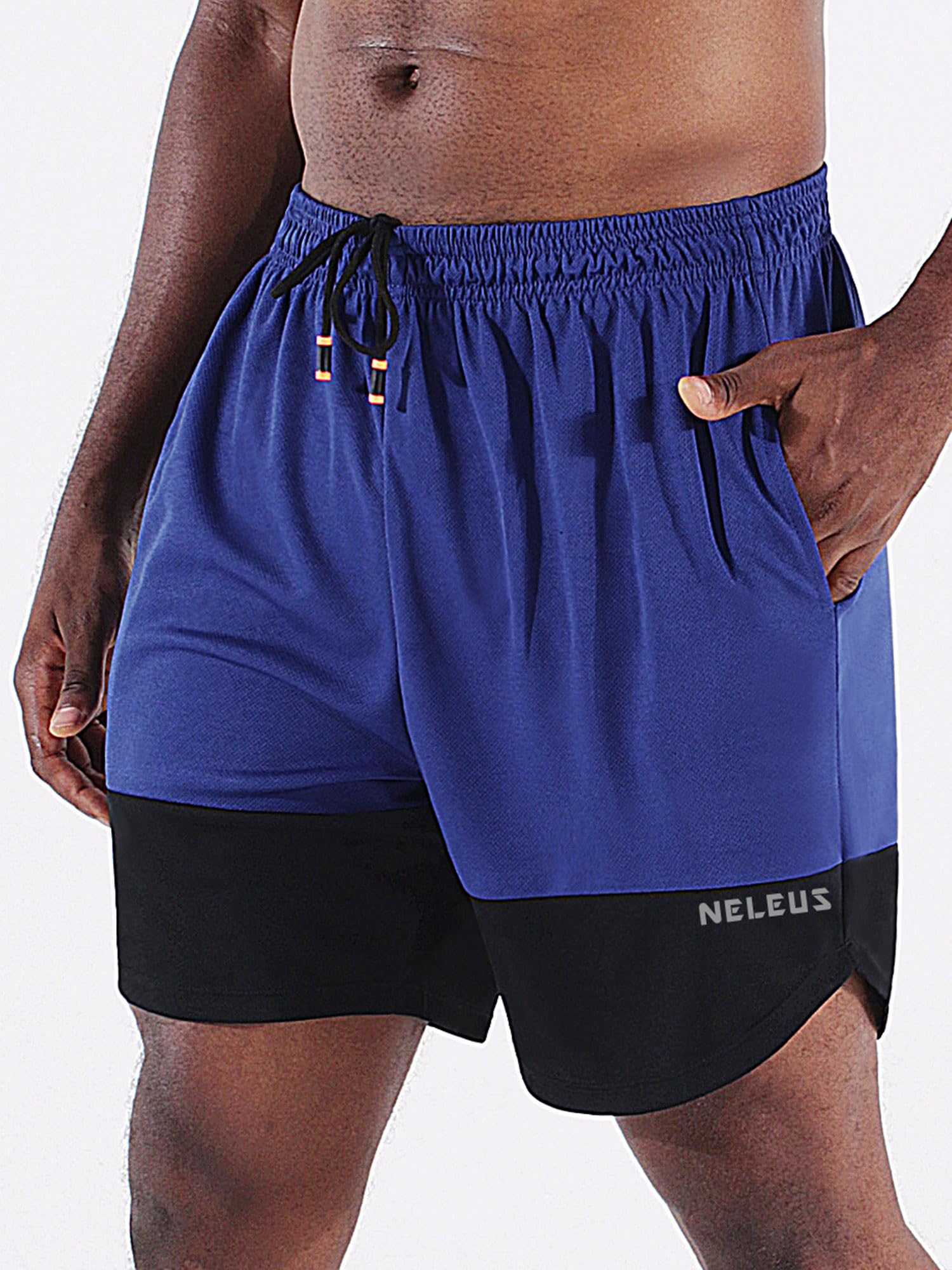 NELEUS Men's 2-in-1 Running Shorts with Built-in Liner - Quick Dry Athletic Workout Shorts with Pockets for Gym, Jogging & Outdoor Sports