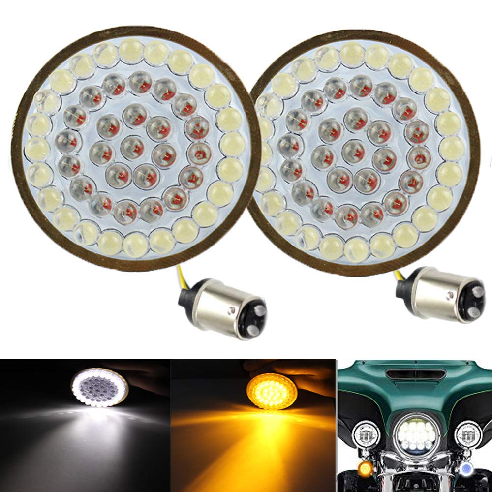 ZYTC 2 Inch LED Turn Signals with Running Light - Bullet Style Front 1157 LED Turn Signal Kit Compatible with Harley Motorcycles - Perfect for Daytime Visibility and Custom Bike Upgrades