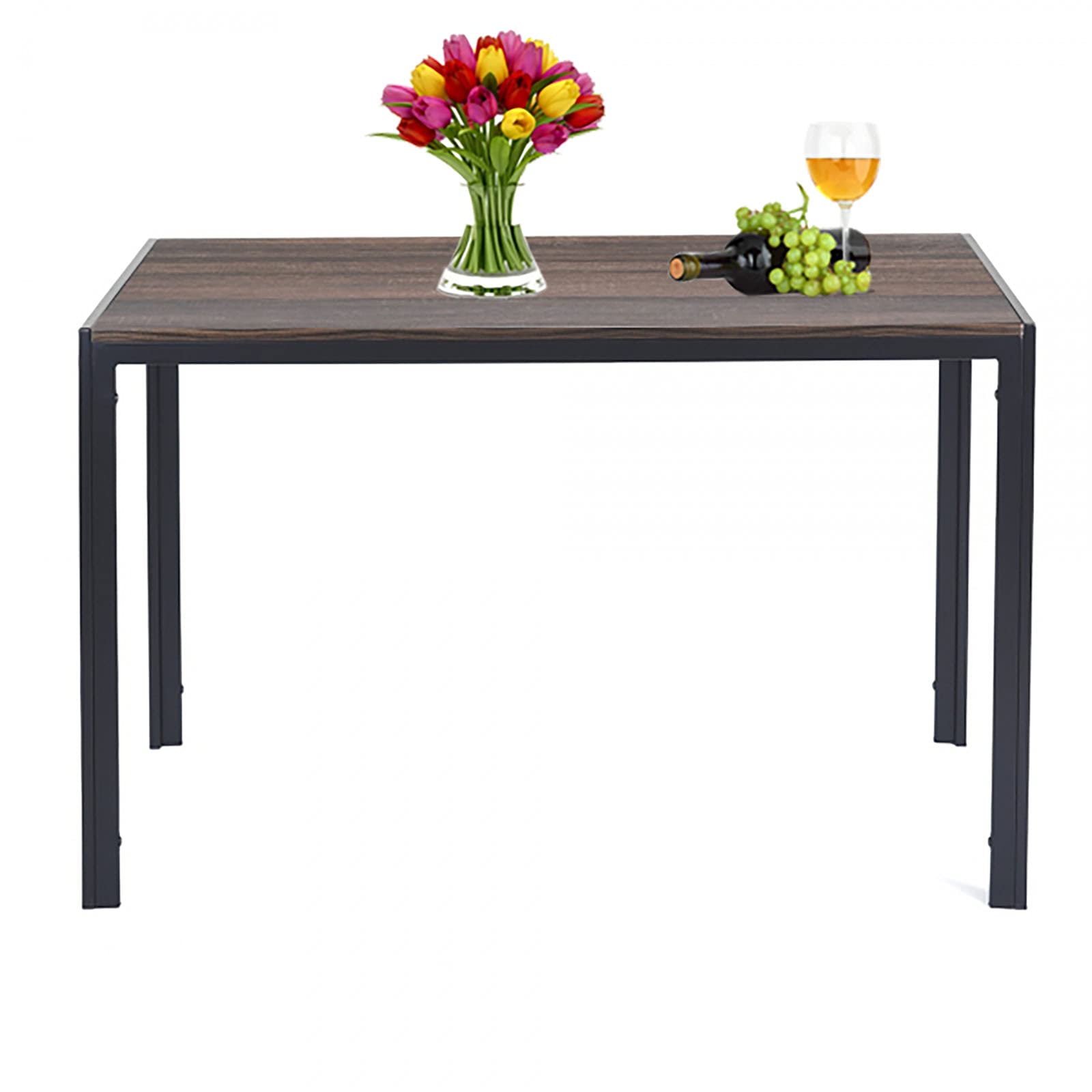 HOMVENT 47 Inch Solid Wood Dining Table - Mid-Century Modern Kitchen Table with Wood Legs, Seats 4, Perfect for Small Spaces, Home Office & Apartment (Walnut) - Ideal for Family Meals, Dinner Parties & Workspace