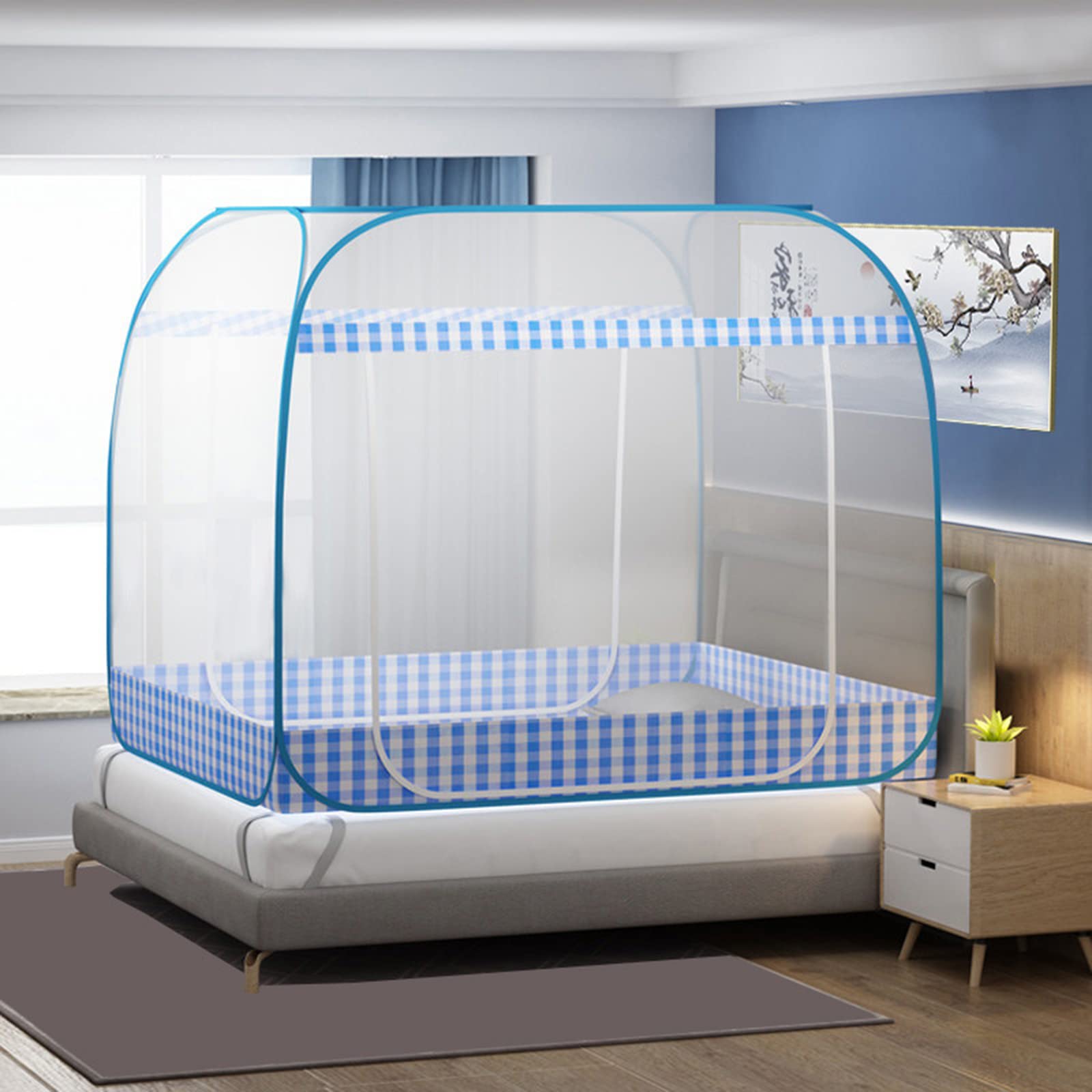 King/Queen Size Mosquito Net for Bed - Breathable & Durable Bed Tent with Foldable Design | Portable Mosquito Netting for Camping, Travel & Home Use