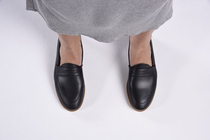Ahimsa Black Irene Loafers for Women - Comfortable Slip-On Shoes for Office, Casual & Travel Wear