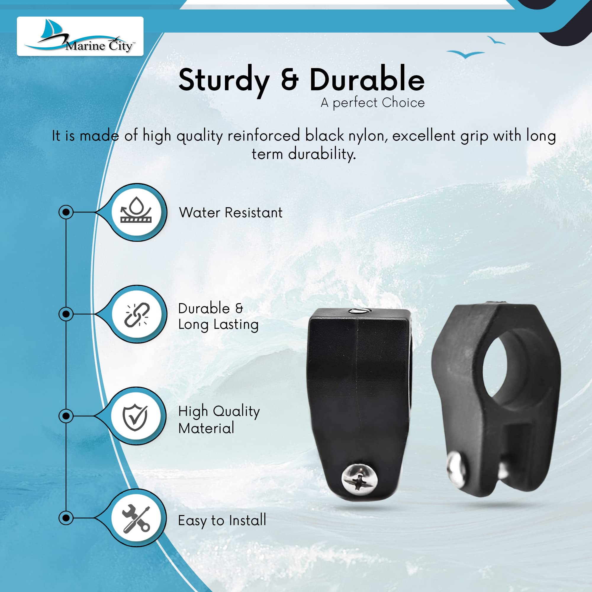 Durable Nylon Boat Jaw Slide Fittings - Marine Hardware for Boats & Yachts - Perfect for Deck Accessories