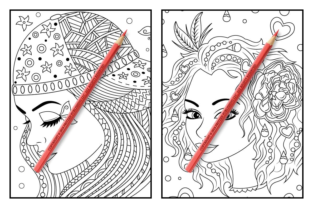 Flower Girls: Cute Manga Adult Coloring Book with Fun Hairstyles & Beautiful Floral Patterns | Stress Relief & Relaxation for Women | Perfect for Art Therapy, Mindfulness & Creative Hobbies