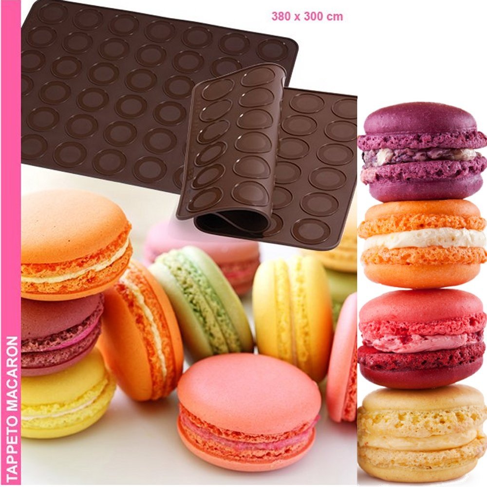 Pavoni Non-Stick Silicone Macaron Baking Mat - Perfect for French Macarons, Cookies, and Pastry Making at Home
