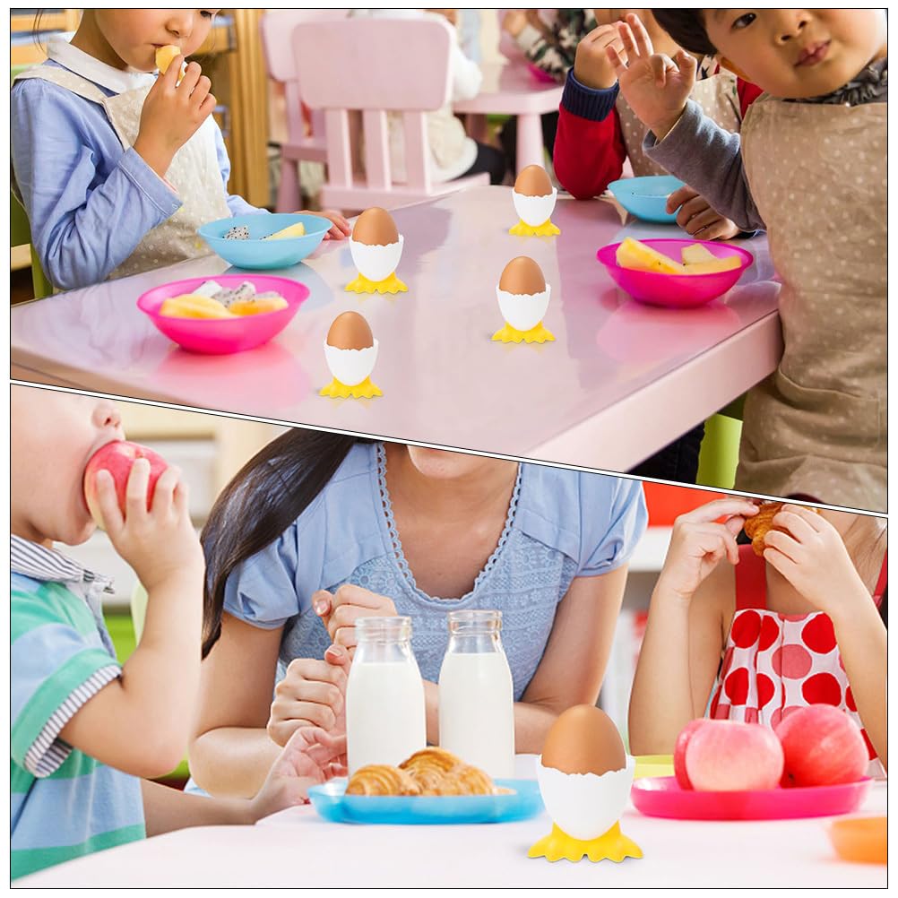 Bestoyard 12-Piece Plastic Egg Holder Set - Boiled Egg Cups, Easter Egg Display Stand, Chicken Feet Mold for Kids - Perfect for Breakfast, Party Serving & Easter Decorations