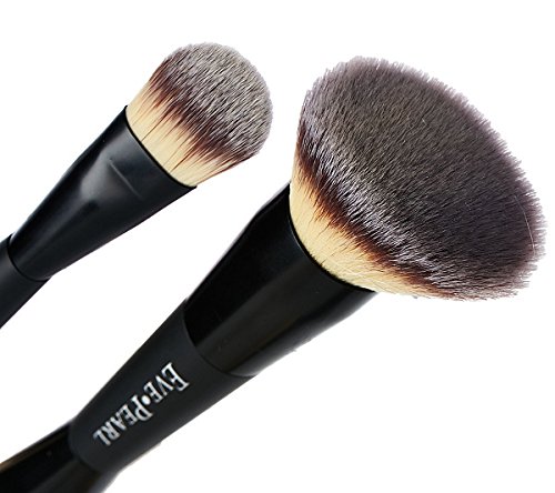 EVE PEARL HD Dual Foundation Makeup Kit - Full Coverage, Long Lasting & Non-Greasy with Vitamin E Skincare & 201 Contour Blender Brush Set (Deep) - Perfect for Daily Wear, Special Occasions & Professional Makeup Artists