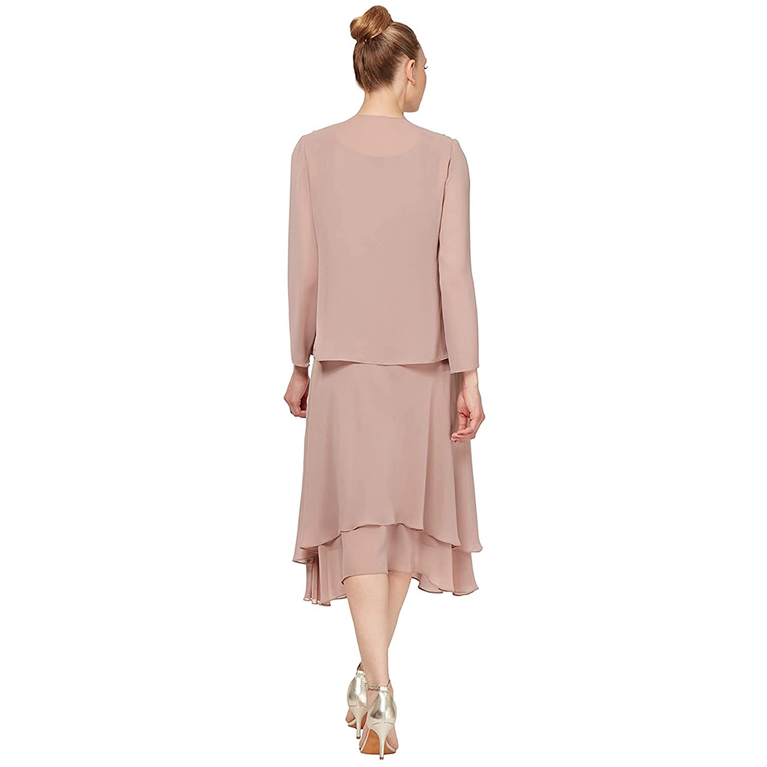 Elegant Embellished Neckline & Shoulder Mother of the Bride Dress for Women - Wedding Guest Formal Gown (Petite & Regular Sizes) | Perfect for Weddings, Receptions & Special Occasions