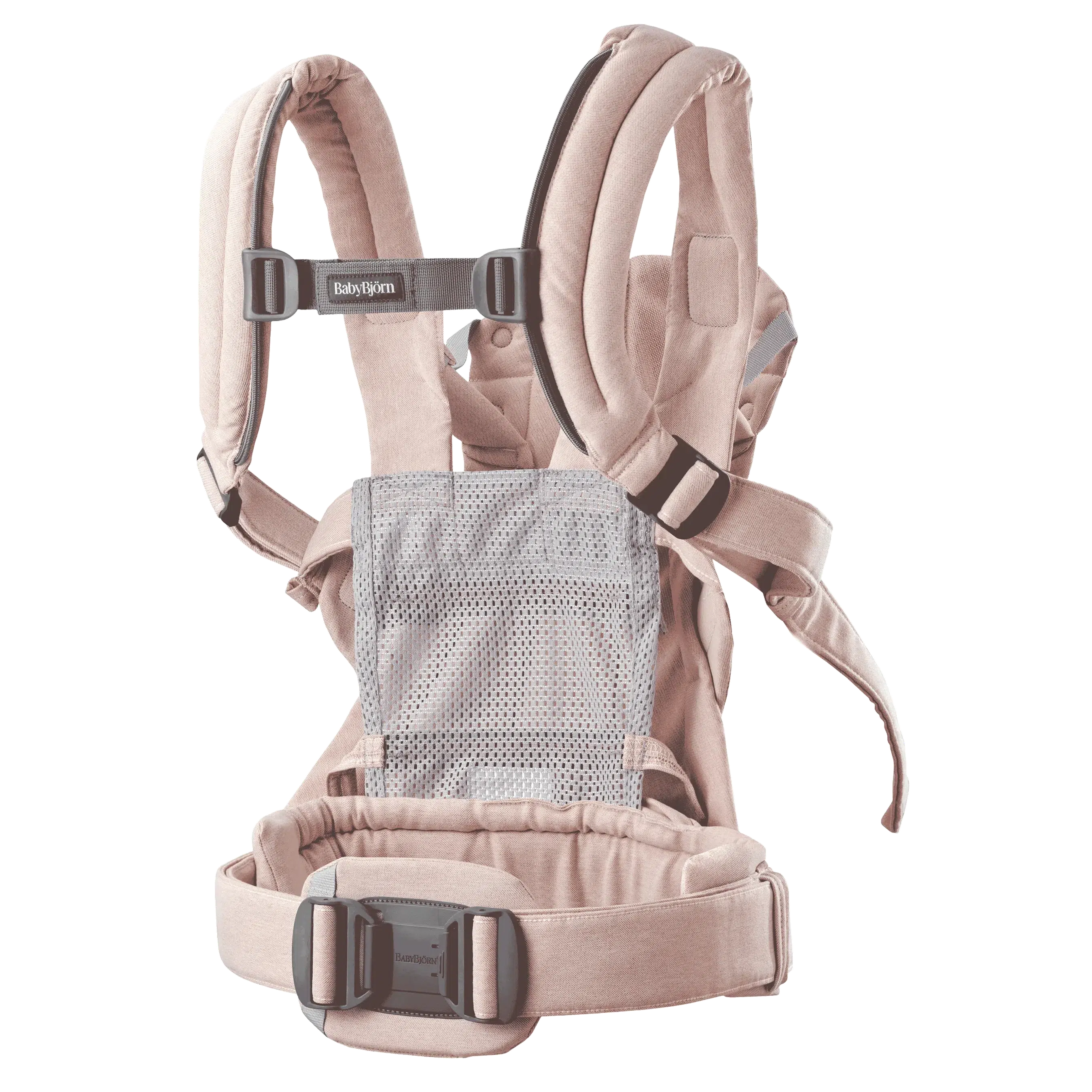 Baby Bjorn Baby Carrier Harmony - Light Pink Melange | Ergonomic & Comfortable Infant Carrier for Newborns to Toddlers | Perfect for Walking, Shopping & Traveling
