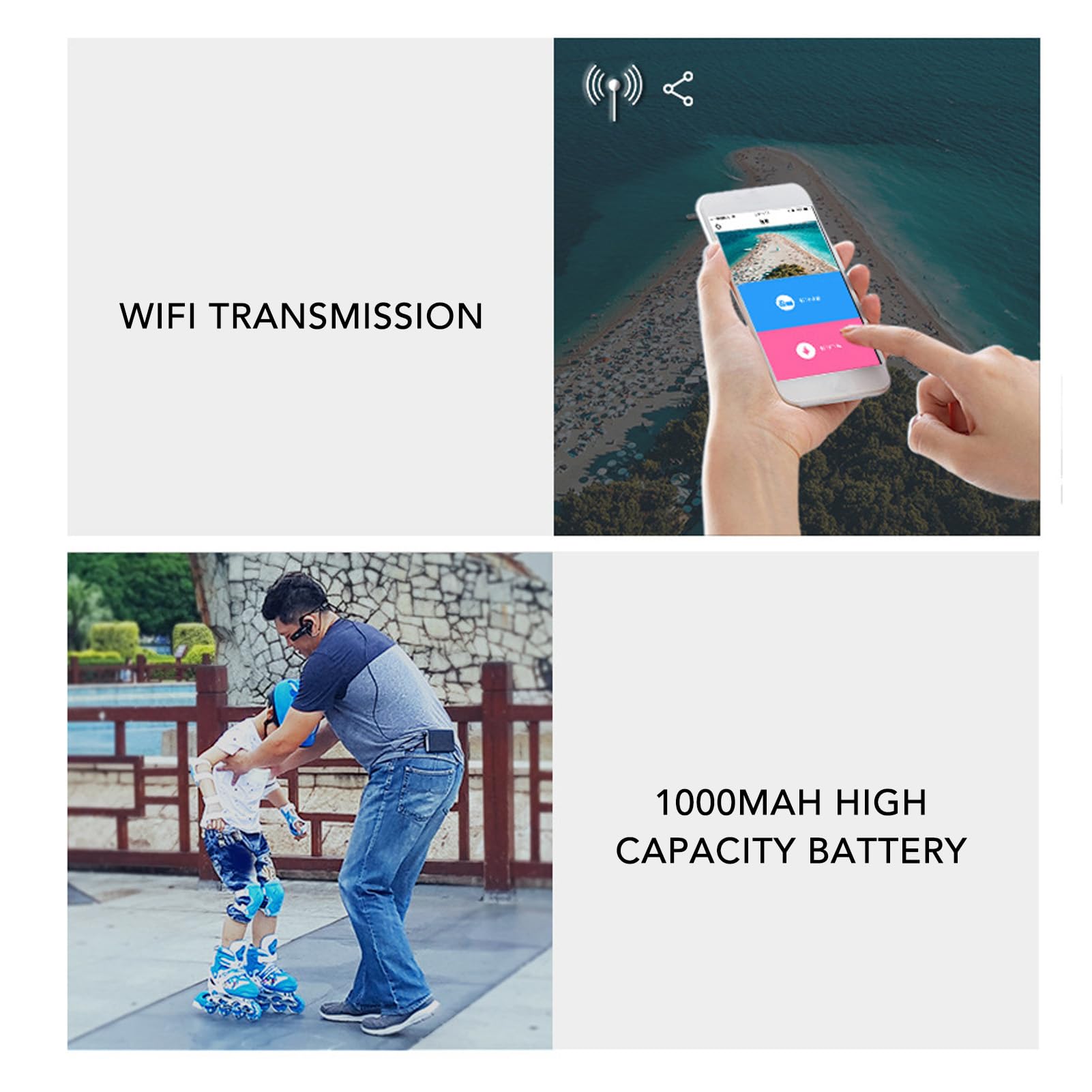 ASHATA 4K Wearable Head Mounted Camera - WiFi Vlogging Camcorder with Anti-Shake for Hands-Free Recording | Perfect for Travel Vlogs, Sports Adventures & Action Shots