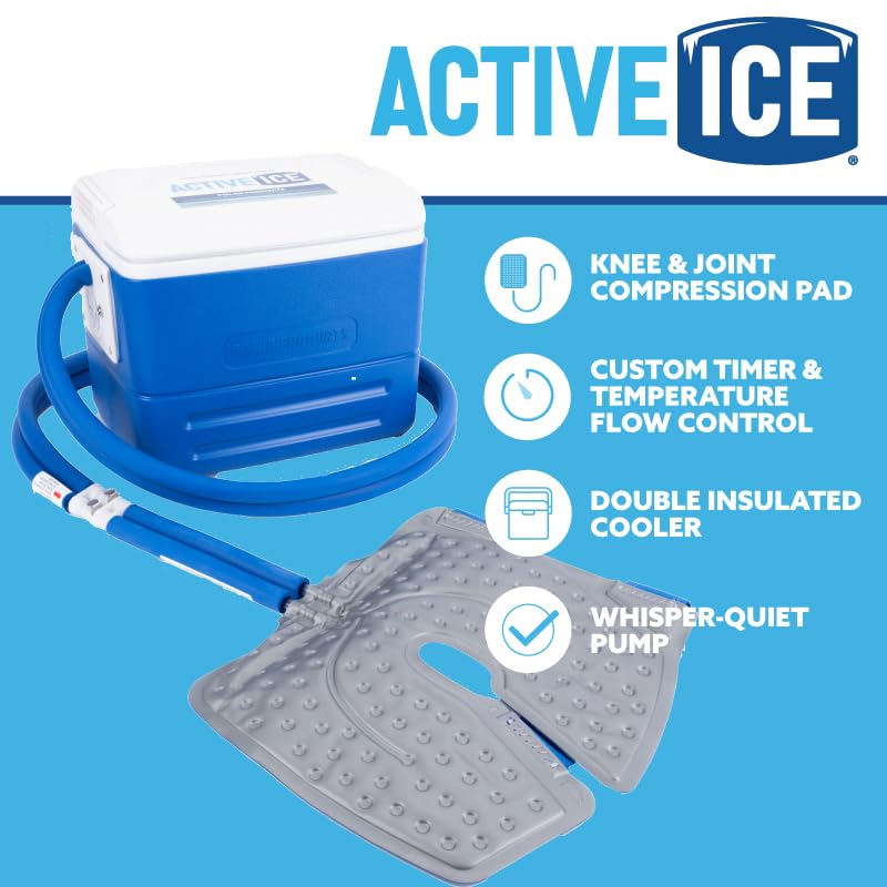 Polar Active Ice 3.0 - 9 QT Cold Therapy Ice Machine with Programmable Timer & Knee Joint Pad | Cryotherapy Pain Relief System with Ace Bandage Compression | Ideal for Post-Surgery Recovery, Sports Injuries & Arthritis Pain Management