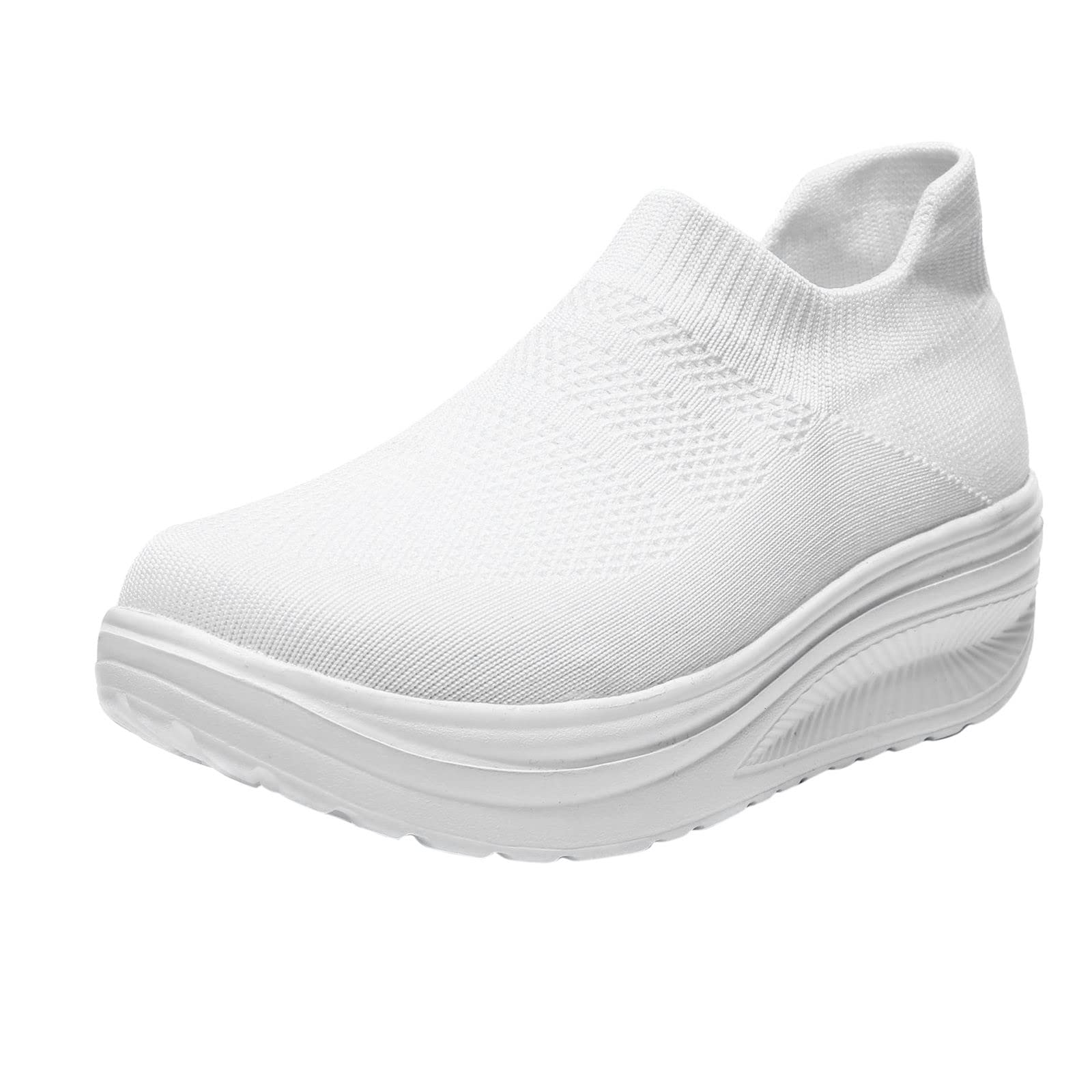 MJIPPH Women's Fashion Sneakers - Breathable Mesh Woven Casual Sports Shoes for Running, Walking & Gym Workouts | Lightweight & Comfortable Solid Color Shaking Shoes