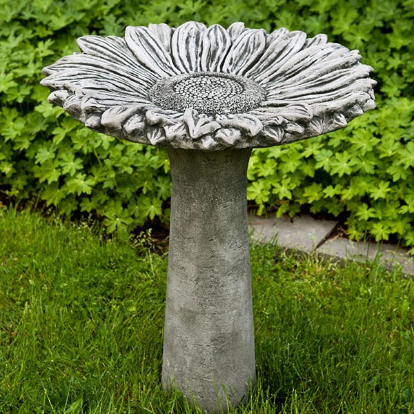 Campania International Sunflower Birdbath - Decorative Garden Bird Bath for Outdoor Patio, Yard & Garden Decor - Attracts Wild Birds