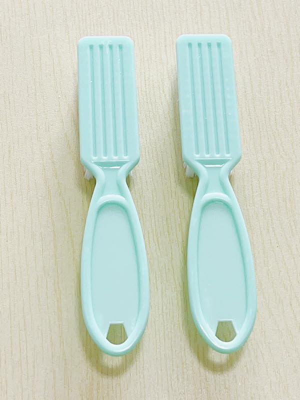 12Pcs Nail Brush Set for Cleaning Fingernails & Toenails - Ergonomic Handle Grip Nail Dust Brush for Manicure Pedicure - Professional Salon & Home Nail Care Tools for Women & Men (Green) - Perfect for Nail Salons, Home Spa Days & DIY Nail Care