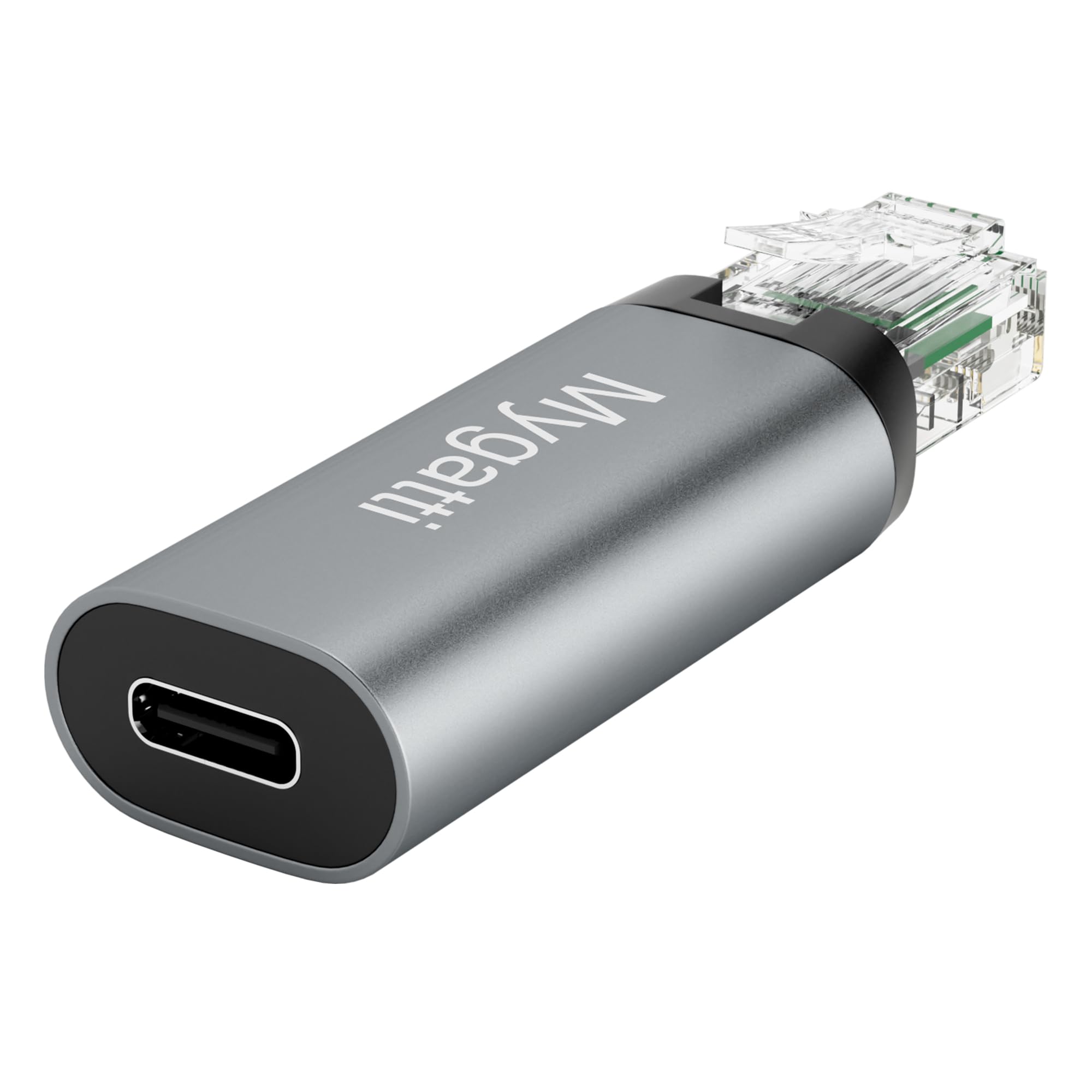 Mygatti USB C to Ethernet Adapter - Gray Type-C Female to RJ45 Male Gigabit Network Converter - 1Gbps Fast Wired Internet for MacBook Pro, iPad Pro, Chromebook - Portable USB-C to LAN Adapter for Home Office, Gaming & Travel