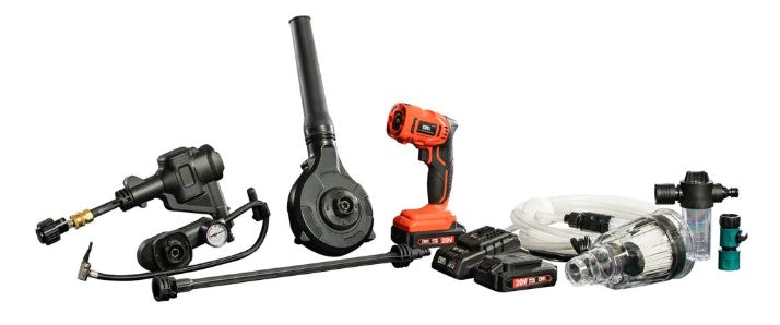 DK2 CHPW102 4-in-1 Cordless Pressure Washer, Blower, Inflator & Vacuum Multi-Purpose Tool Kit - Perfect for Car Washing, Pool Inflating, Yard Cleaning & Home Maintenance