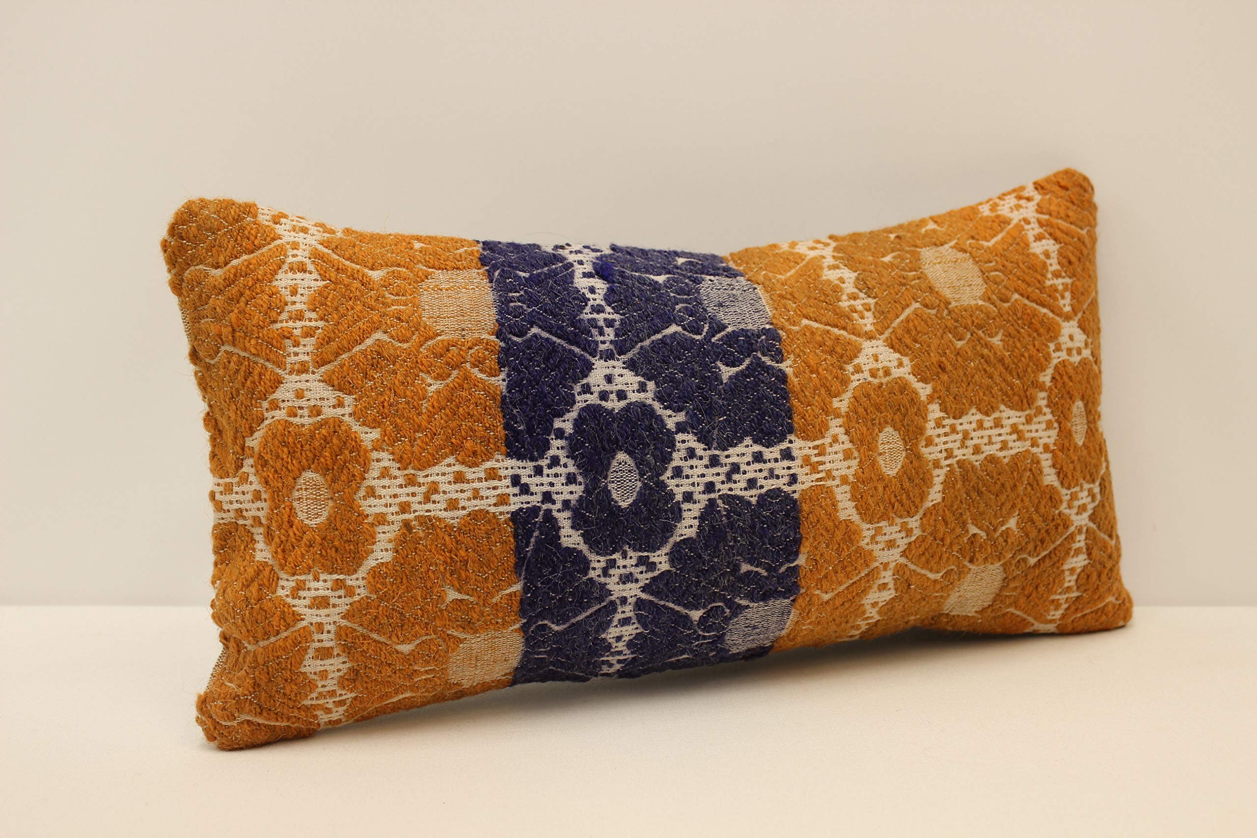 10x20 Inch (25x50 cm) Blue Yellow Red Throw Pillow Cover - Soft Turkish Textile Decorative Cushion for Sofa, Bed, Chair - Modern Home Design Lumbar Pillow for Living Room & Bedroom Decor