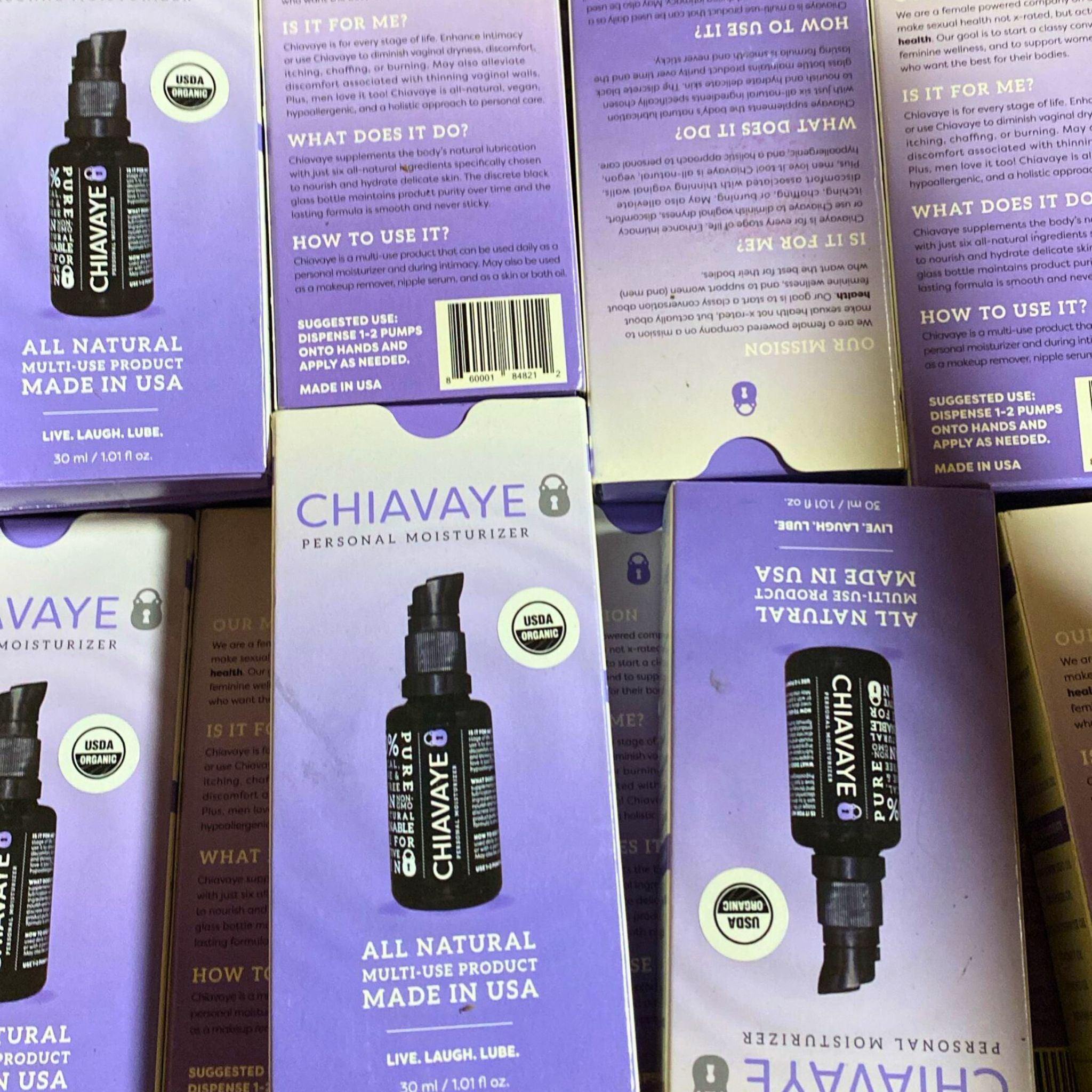 Chiavaye All Natural Personal Moisturizer - Multi Use Organic Lubricant for Women & Men - 1.01oz (18 Pack Bulk) - Perfect for Sensitive Skin, Massage, Intimate Care & Daily Hydration