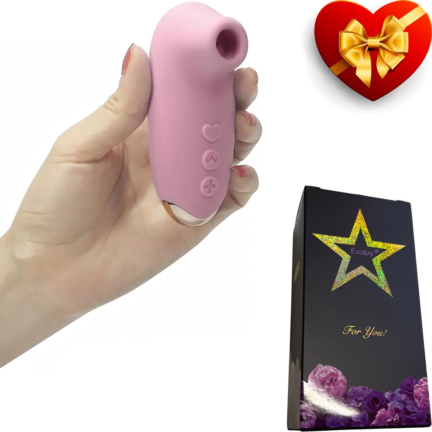 Premium Rose Air-Pulse Clit Sucking Vibrator - Waterproof Rechargeable Clitoral Stimulator with Non-Contact Pressure-Wave Technology - Perfect Valentine's Day Gift for Women & Couples - Enhance Intimacy in Bedroom, Travel & Romantic Nights