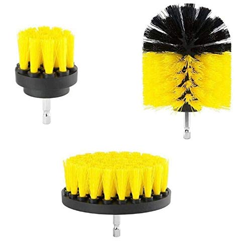 3Pcs Electric Scrubber Brush Drill Brush Kit - Round Cleaning Brushes for Carpet, Glass, Car Tires (2/3.5/4 Inch) - Nylon Bristles for Deep Cleaning - Perfect for Home, Auto Detailing & Bathroom Scrubbing