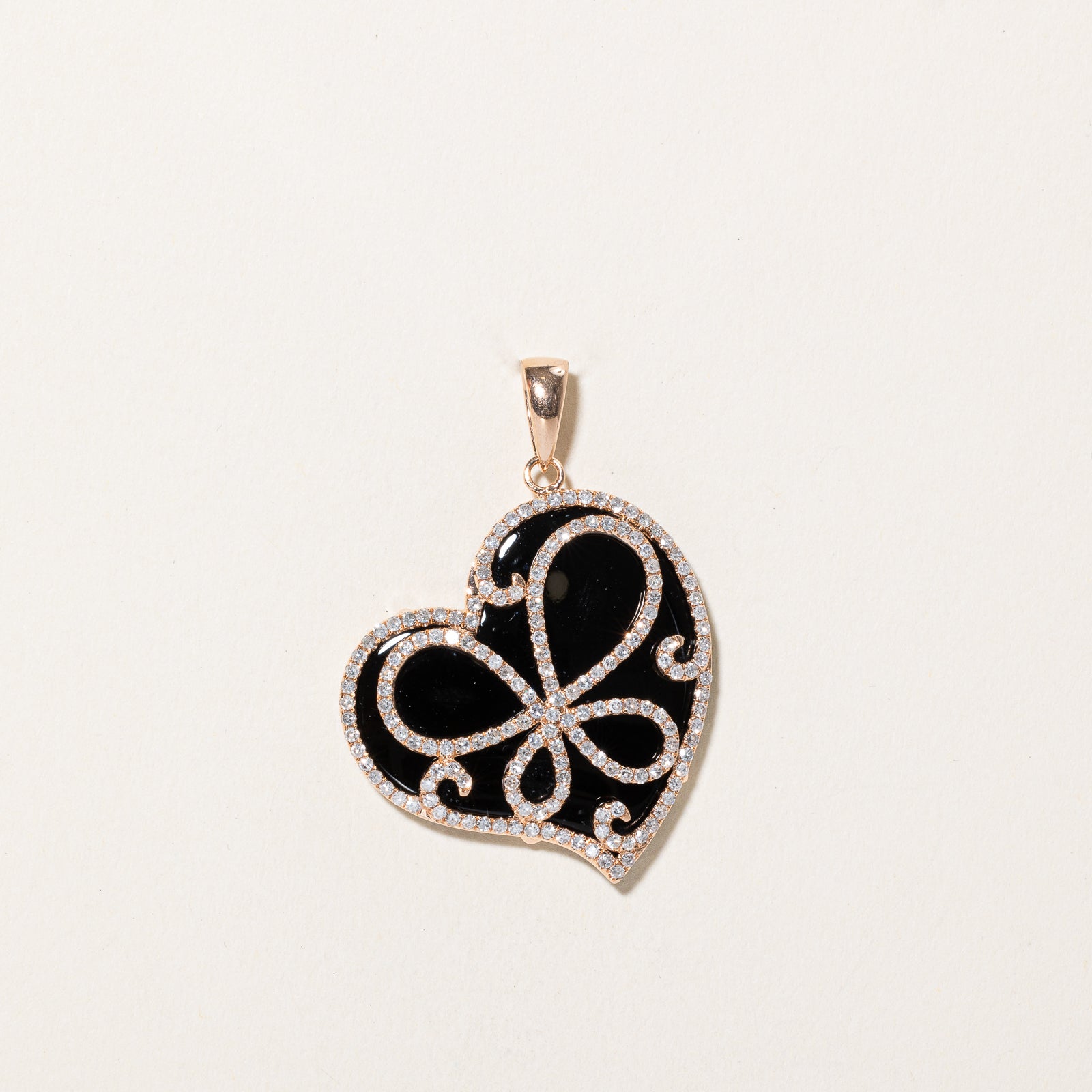 Onyx and Diamond Heart Pendant Necklace - 18.00ct Black Onyx with 0.40ctw Diamond Accents | Elegant Jewelry Gift for Women, Valentine's Day, Anniversary & Special Occasions