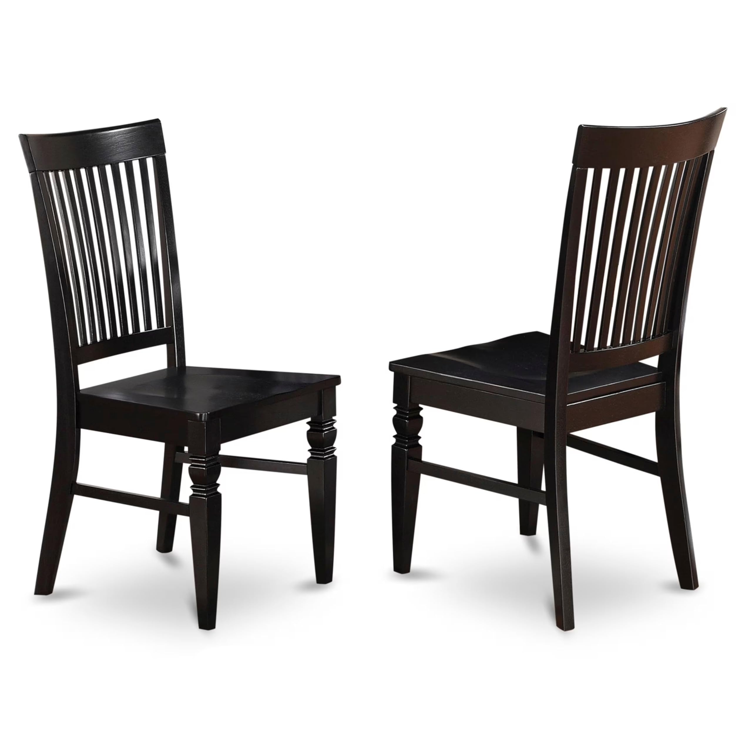 East West Furniture 3-Piece Dining Room Table Set with Butterfly Leaf - Rectangle Kitchen Table & 2 Chairs, 32x54 Inch, Black | Perfect for Small Spaces, Breakfast Nooks & Compact Apartments