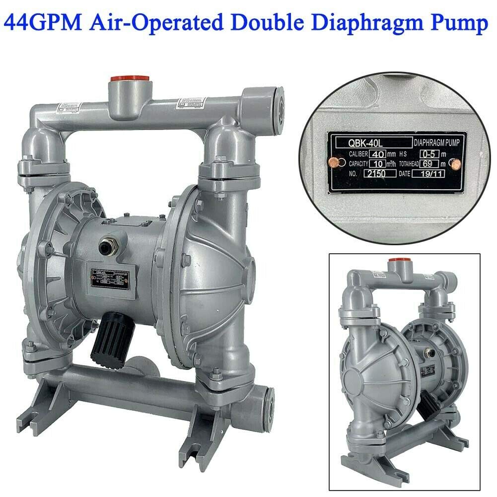 1.5 Inch Double Diaphragm Pump - 44GPM Air Operated Diaphragm Pump, Aluminum Alloy Construction for Low Viscosity Fluids - Ideal for Diesel, Kerosene & Waste Oil Transfer in Industrial, Agricultural and Marine Applications