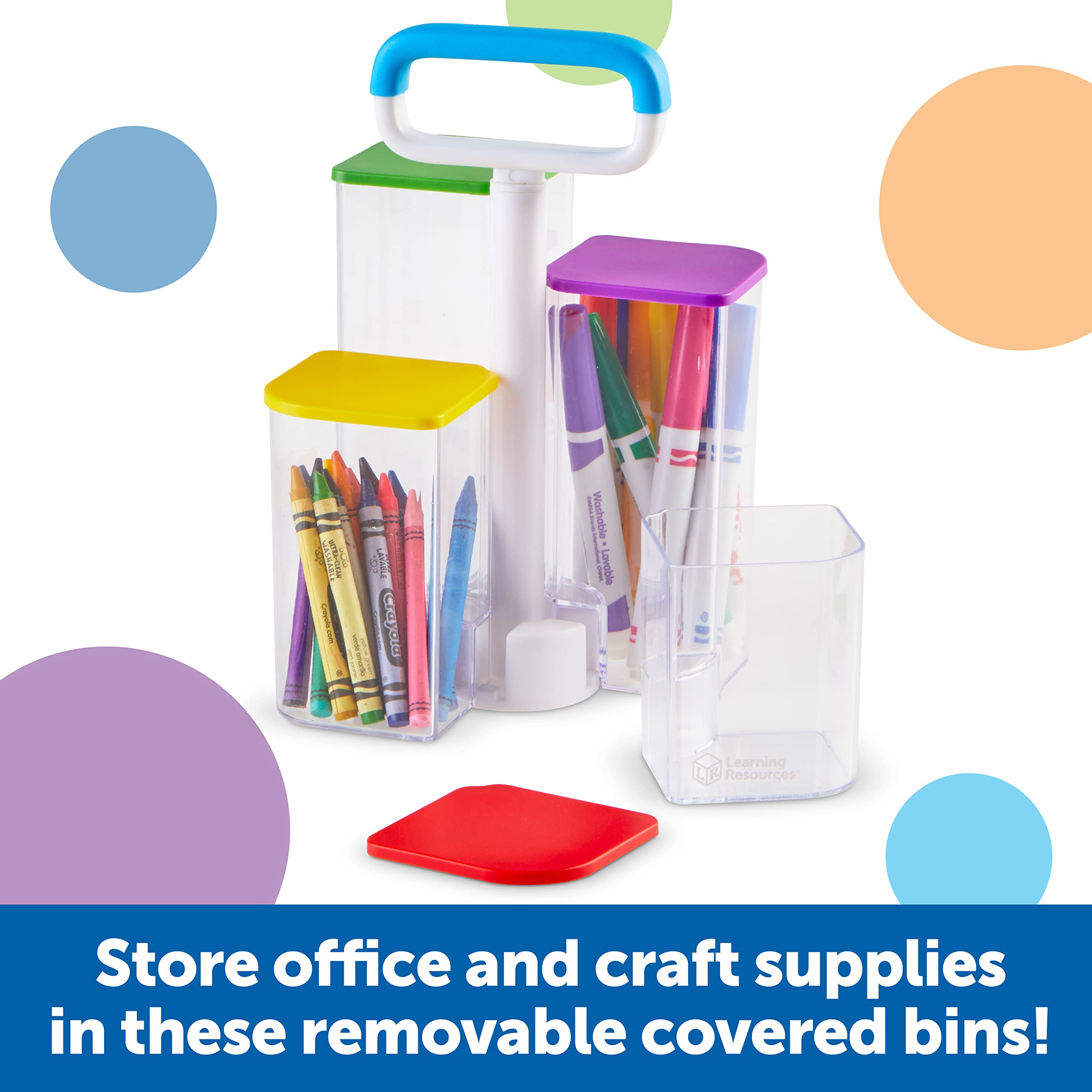 Create-a-Space See-Thru Storage Caddy - 9-Piece Classroom & Desk Organizer for School Supplies, Pen Holder, Perfect for Teachers, Students & Home Office