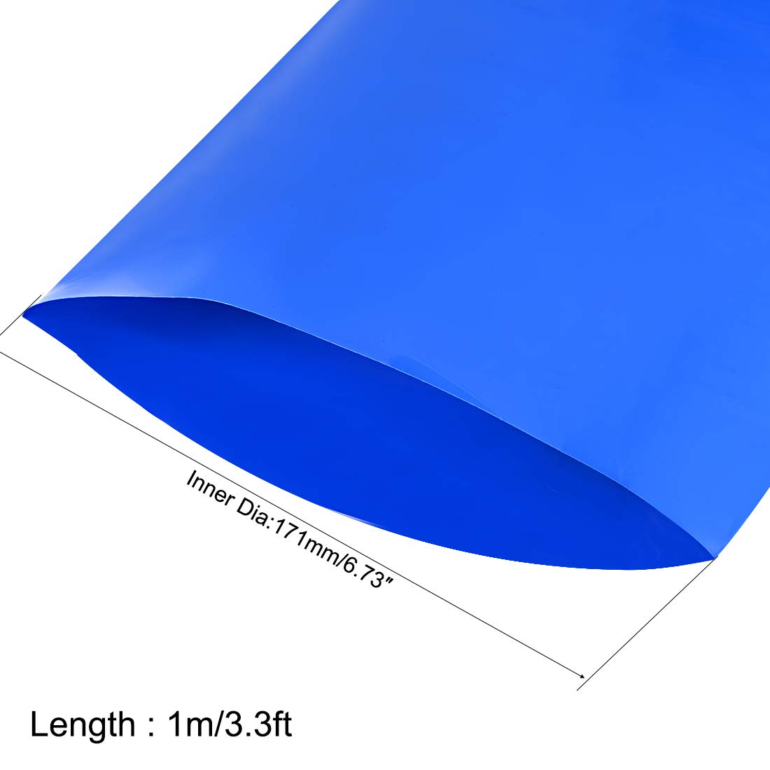 uxcell PVC Heat Shrink Battery Wrap - 270mm Flat Width, 171mm Diameter, 1m Length - Blue Color for Large Battery Packs | Ideal for DIY Battery Repair, E-Bike Battery Protection & Power Tool Battery Maintenance
