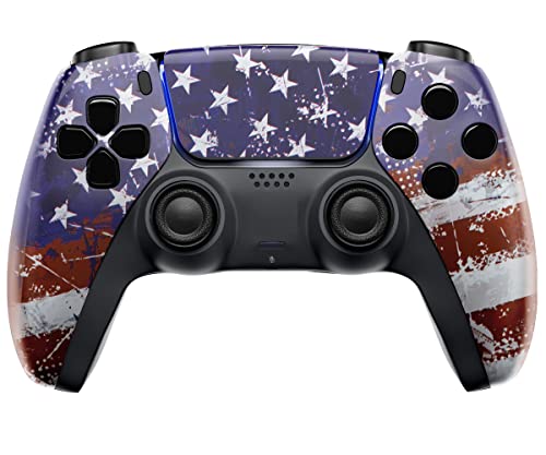 Custom Wireless PRO Controller for PS5 - Exclusive US Flag Design, No Mods Needed | Perfect for Gaming, Streaming & Competitive Play