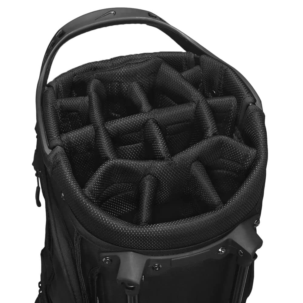 Nike Air Hybrid 2 Golf Bag - Lightweight Stand Bag with 5-Way Divider, Black & White | Perfect for Golf Tournaments & Practice Rounds | Water-Resistant & Durable Design