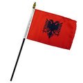 4x6 Inch Albania Miniature Desk Flag - Small Albanian Stick Flag for Office Decor, School Projects, International Events & Patriotic Displays
