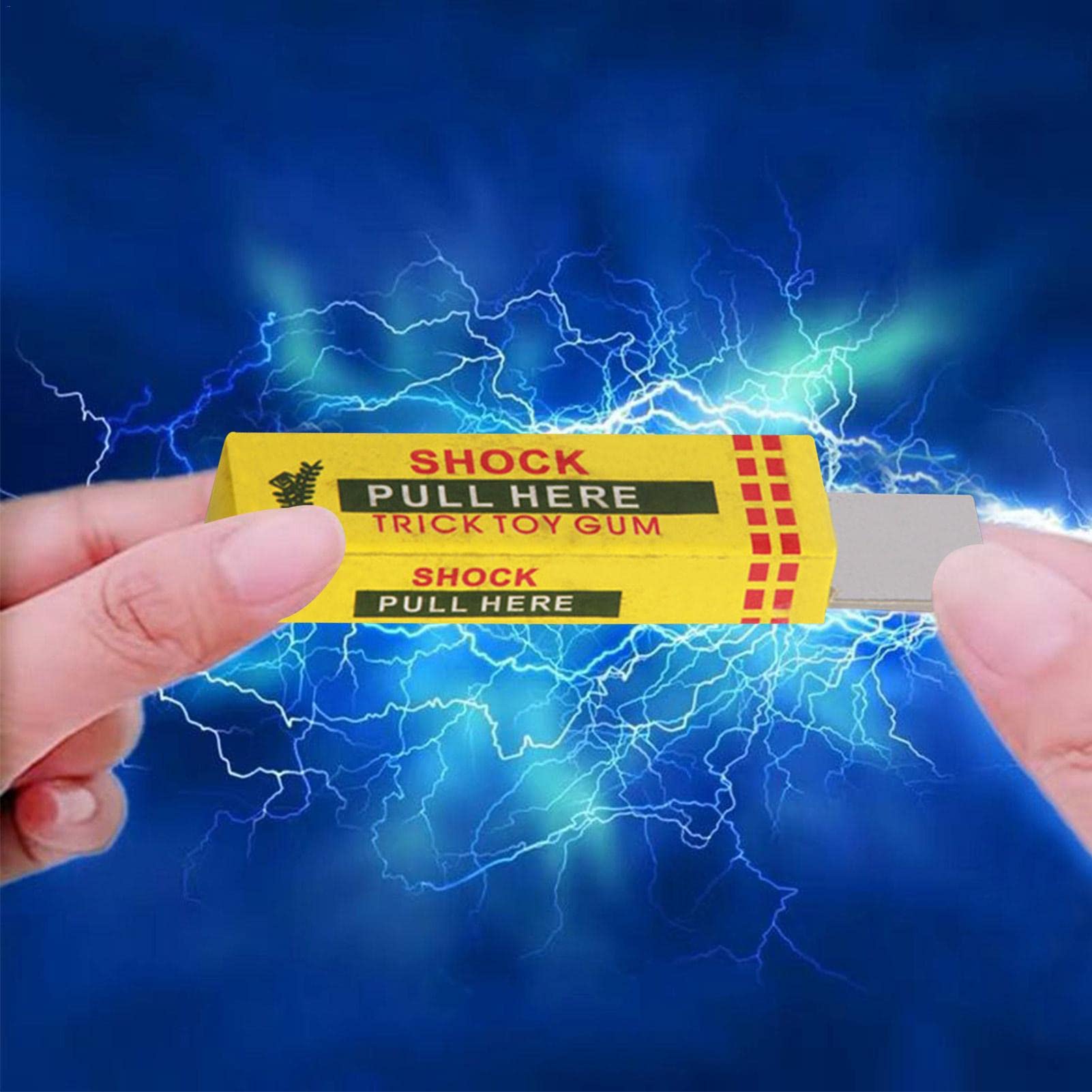 Electric Chewing Gum Prank Toy - Funny Fake Electric Shock Gag Gift for Jokes and Parties (Safe & Reusable) - Perfect for Office Pranks, Halloween Tricks, and April Fools' Day Gifts