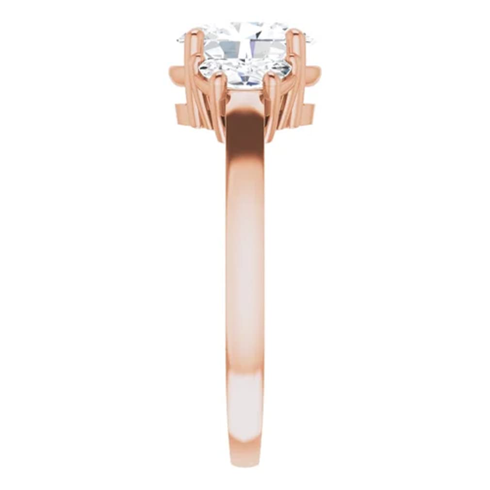 10K Solid Rose Gold Handmade Oval Cut Moissanite Engagement Ring - 1.0 CT Solitaire Wedding Band for Women, Bridal Proposal Ring - Perfect for Anniversary Gifts, Valentine's Day & Special Occasions