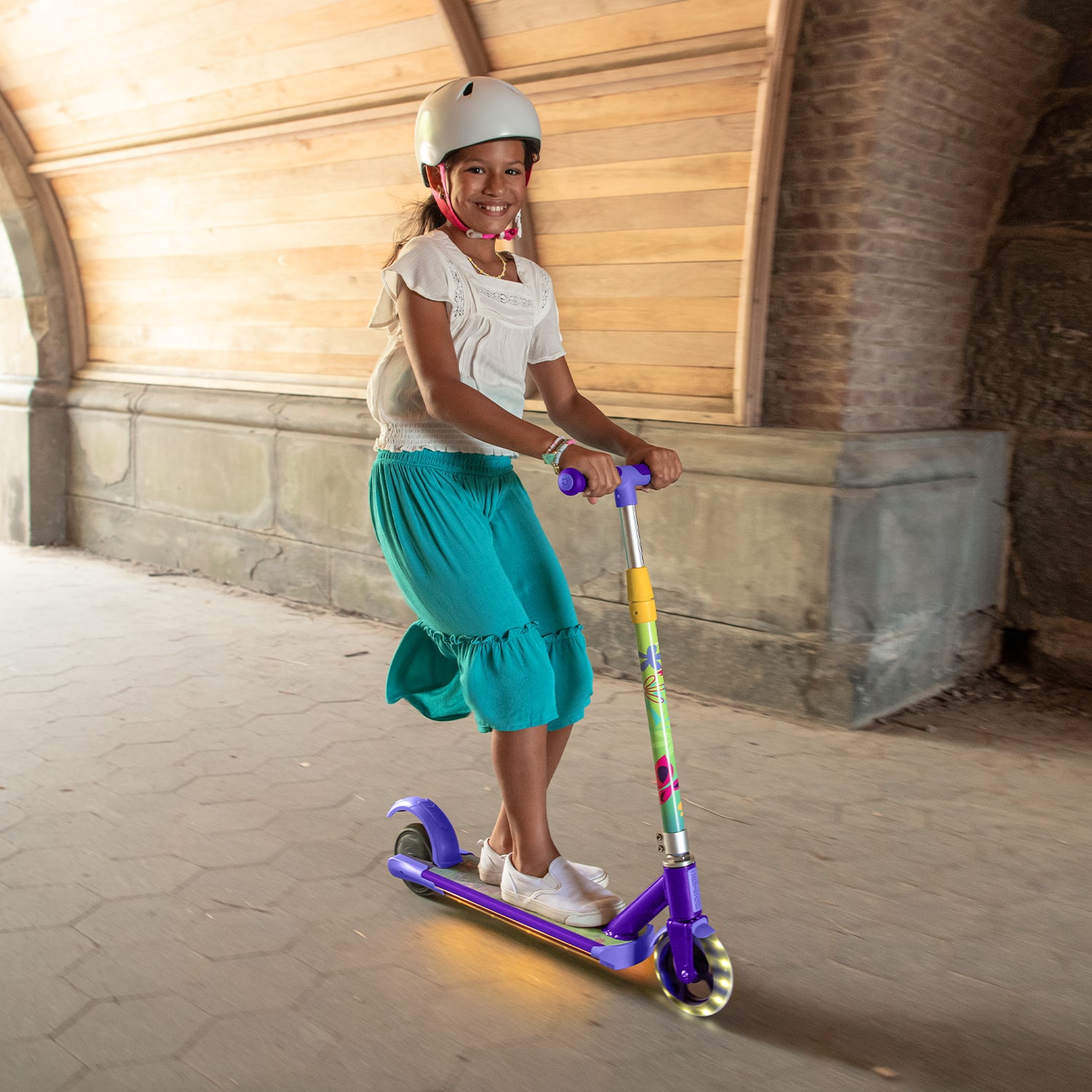 Disney Encanto Kids' Electric Scooter - 3 Wheel LED Light Up Scooter for Ages 5-12 | Perfect for Outdoor Play, Birthday Gifts & Family Fun Activities
