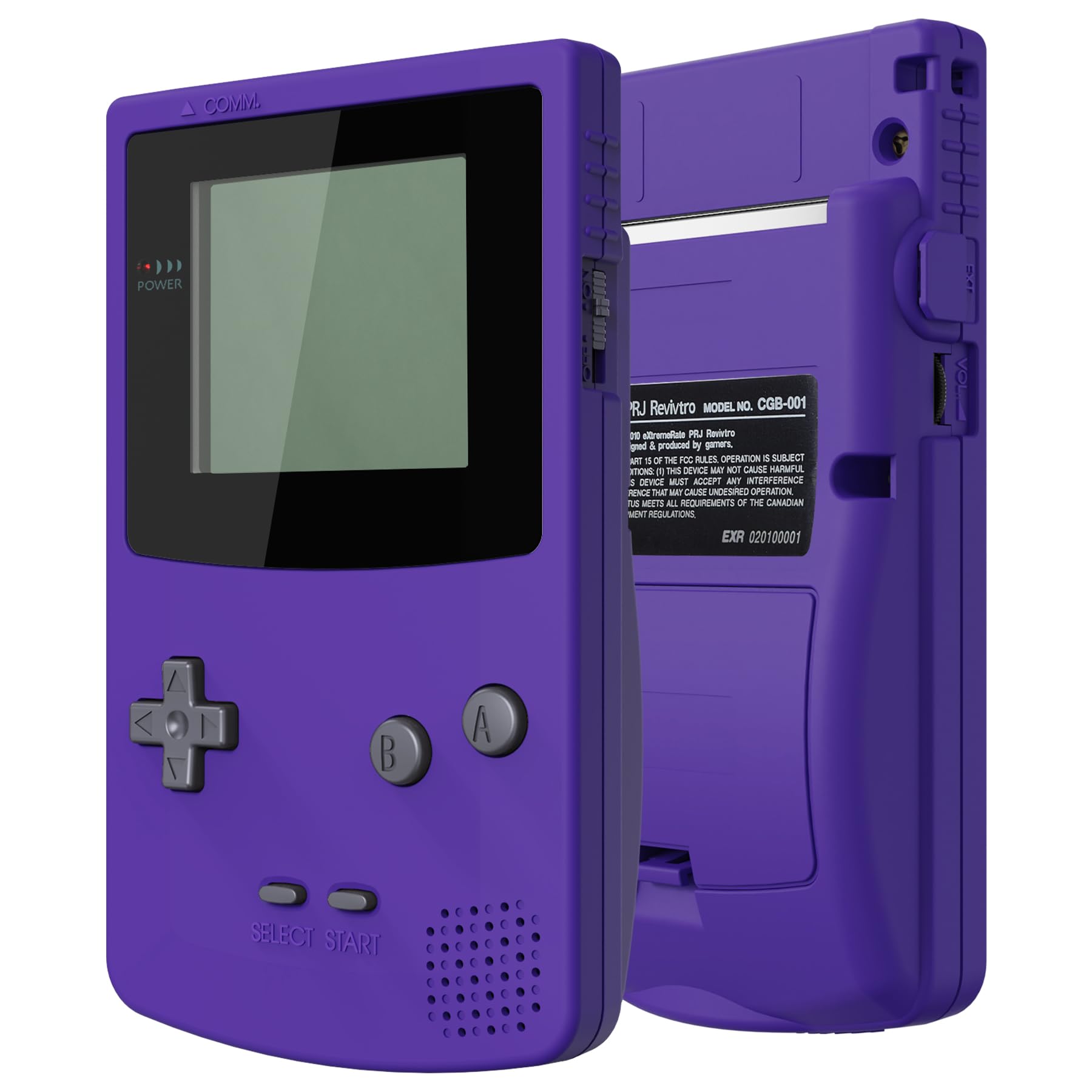 eXtremeRate Purple Replacement Shell & Black Screen Lens for Gameboy Color (GBC) - Compatible with OSD IPS, Regular IPS & Standard LCD Screens - Durable Full Housing Cover for GBC Console - Perfect for Gaming Enthusiasts & Retro Game Collectors