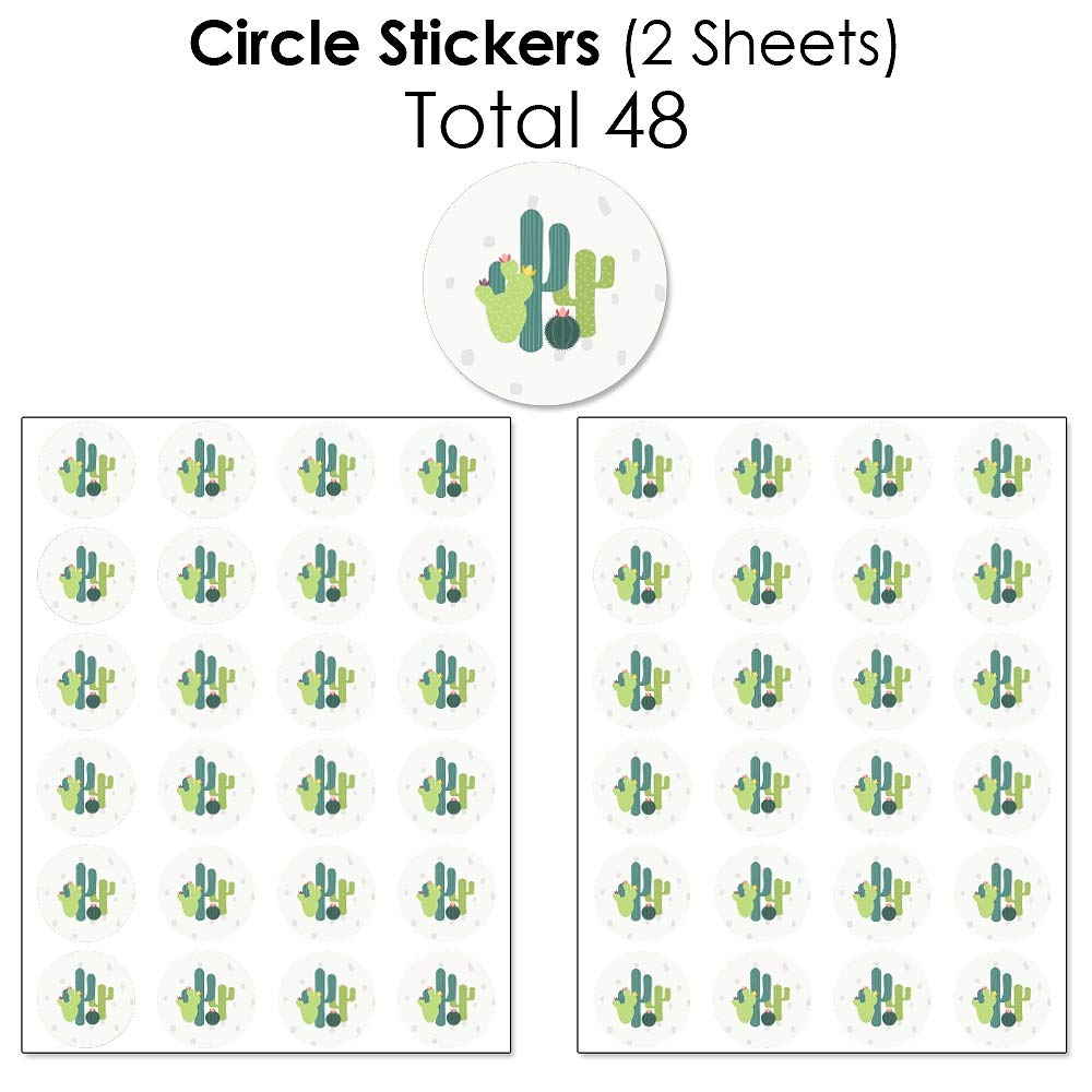 Big Dot of Happiness Prickly Cactus Party Supplies - 304-Piece Candy Bar Wrappers, Round Stickers & Favor Kit for Fiesta Celebrations - Perfect for Birthday Parties, Baby Showers & Mexican-Themed Events