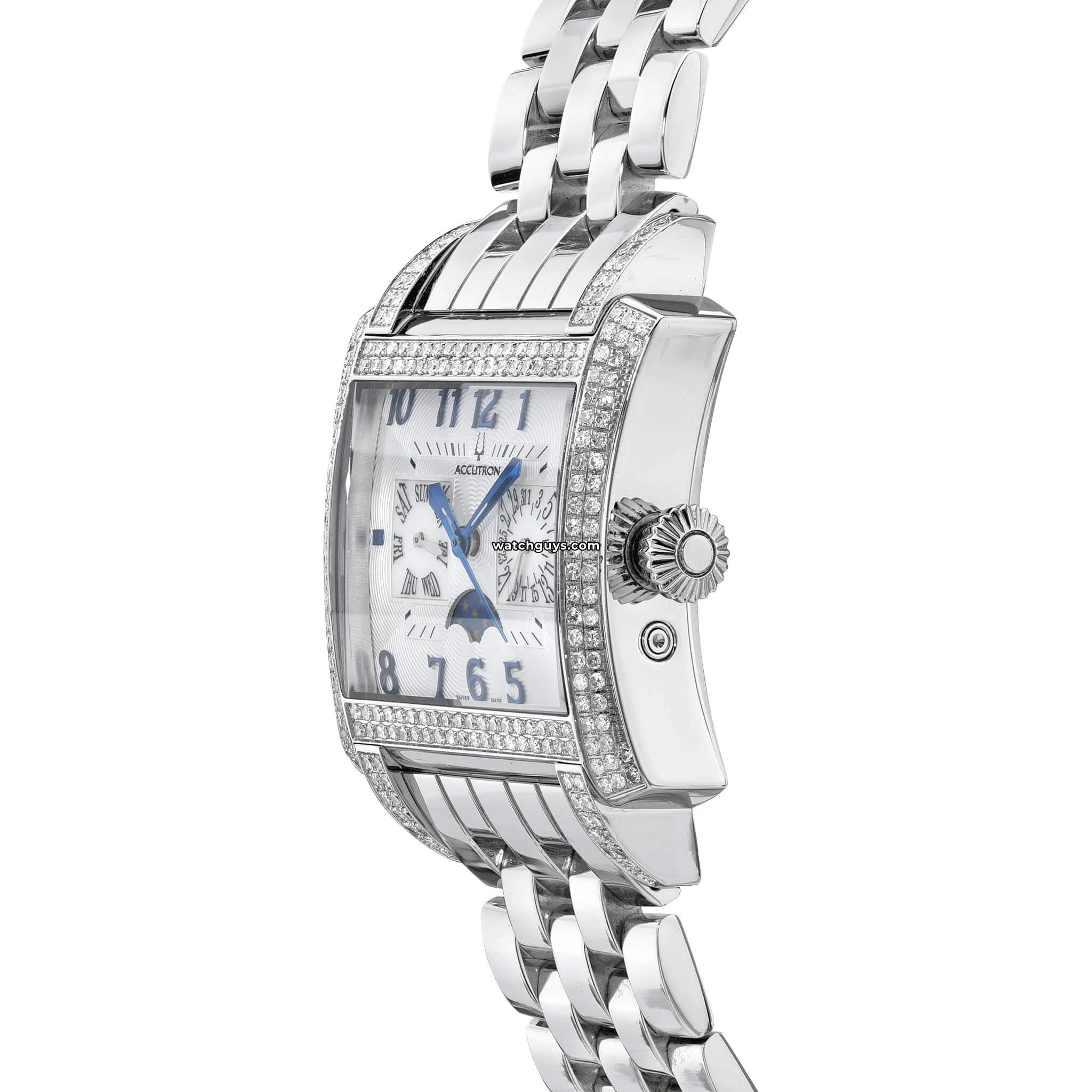 Bulova Accutron Innsbruck Diamond Moonphase Watch for Men - Luxury Swiss Automatic Movement with Date & Moon Phase Display - Perfect for Business, Formal Events & Gift Giving