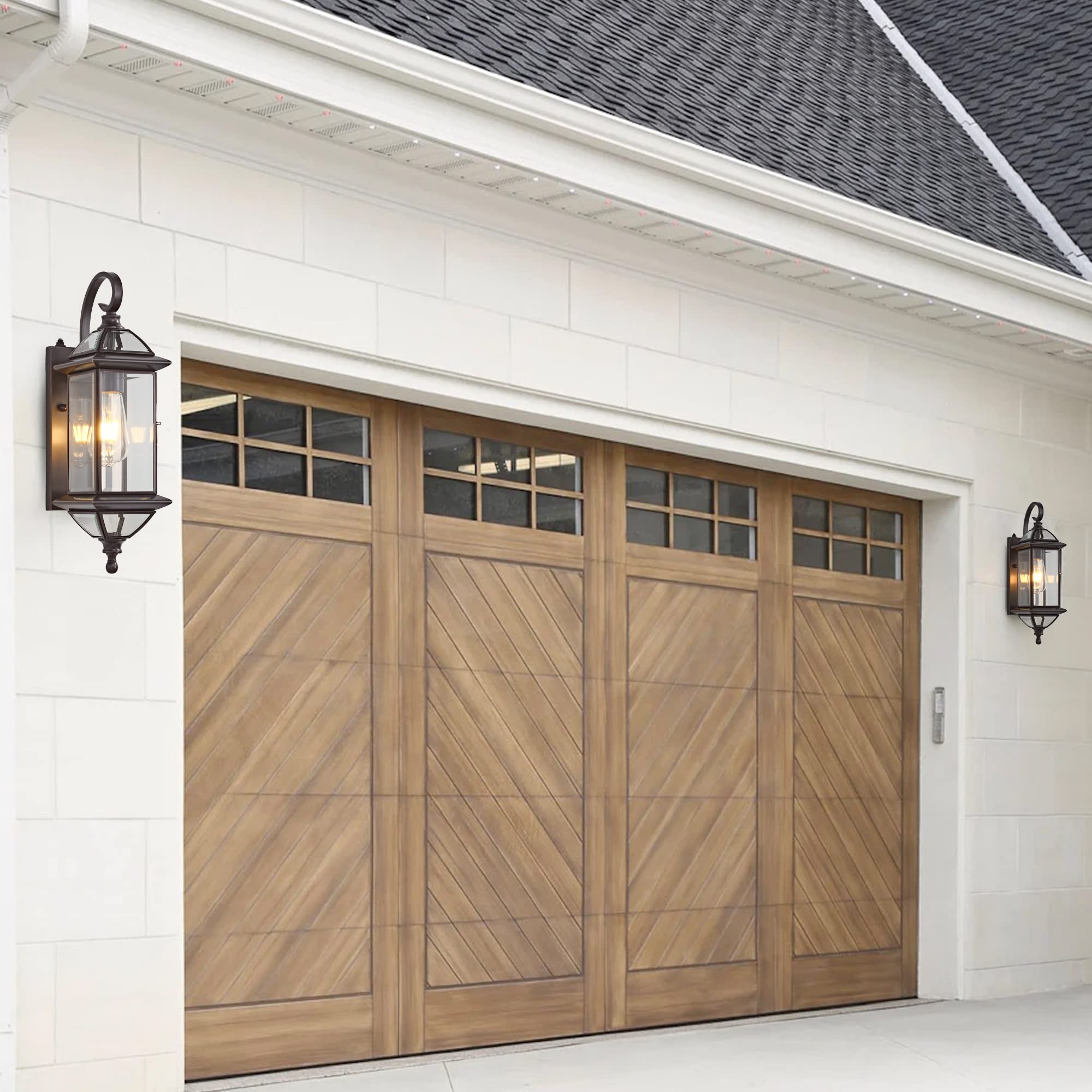 18.5'' Copper Dusk to Dawn Outdoor Wall Light Fixture - Oil Rubbed Bronze Exterior Porch Light with E26 Socket (1 Pack) | Perfect for House, Garage, Patio & Outdoor Wall Mount Lighting