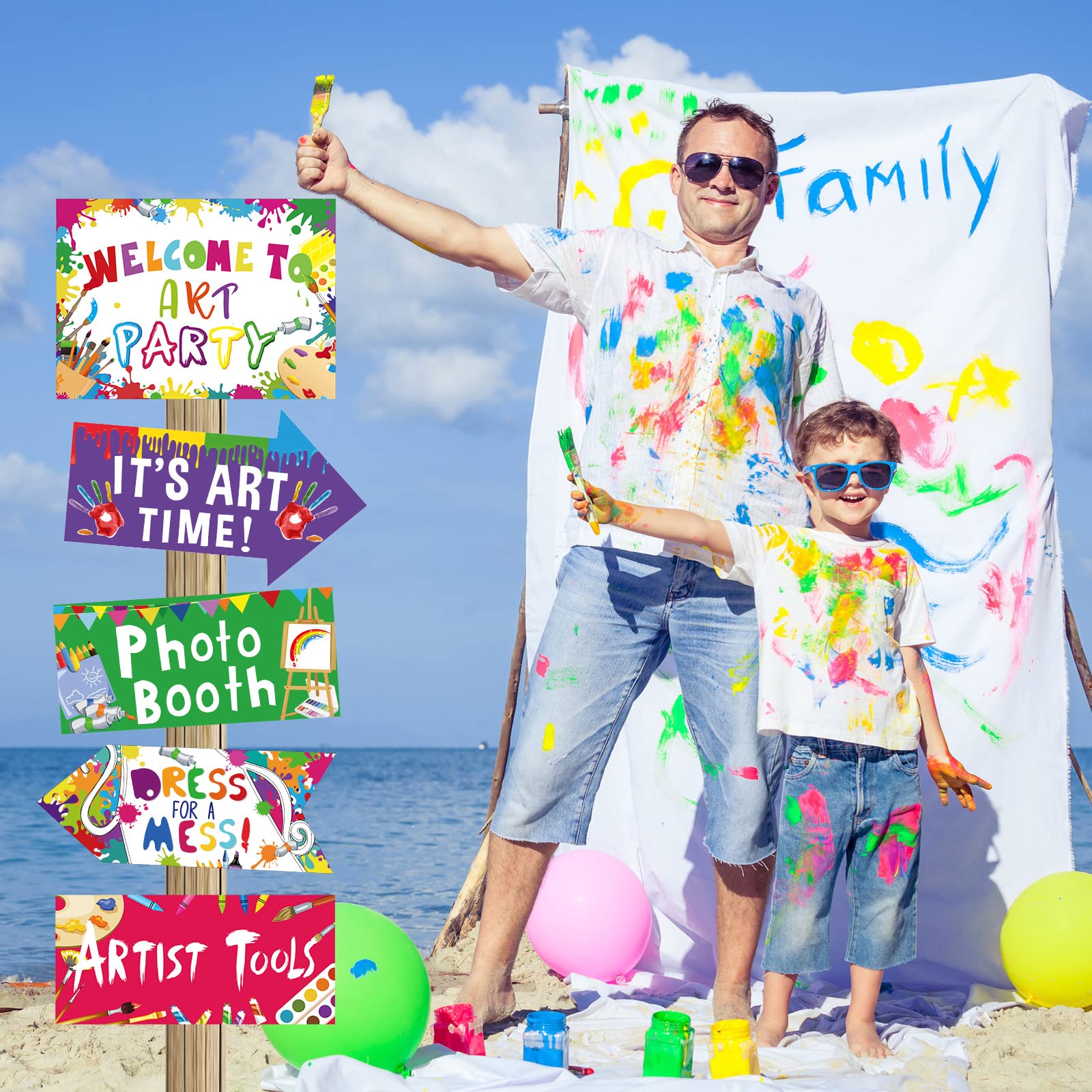 Chinco 20-Piece Art Painting Party Decorations Kit - Paint Party Signs, Artist Birthday Supplies for Art Themed Parties | Perfect for Painting Birthday Celebrations, Art Studio Events & Creative Workshops