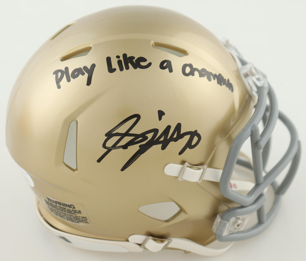 Benjamin Morrison Autographed Notre Dame Fighting Irish Mini Football Helmet with 